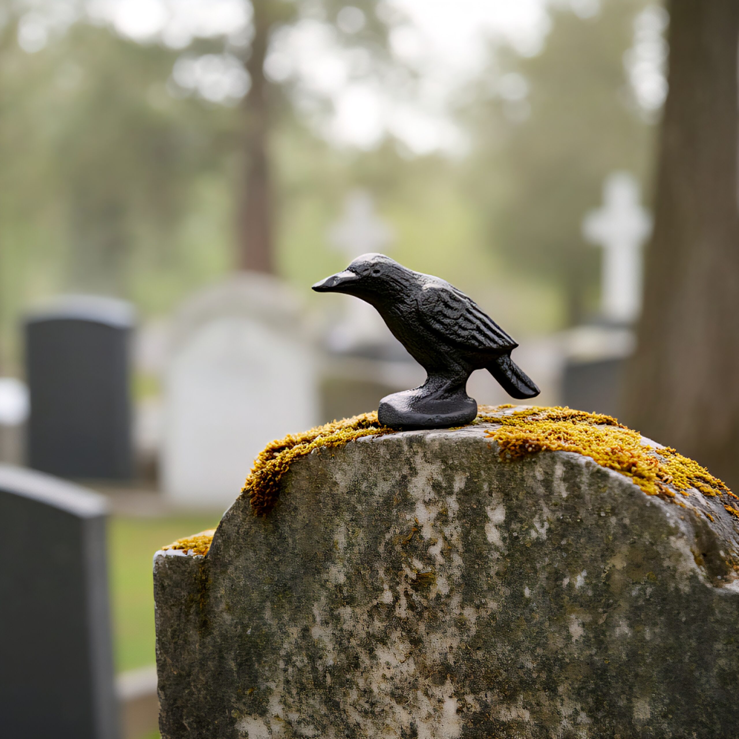 Slide 3 for Cast Iron Black Raven Figurine, 2.25 Inch