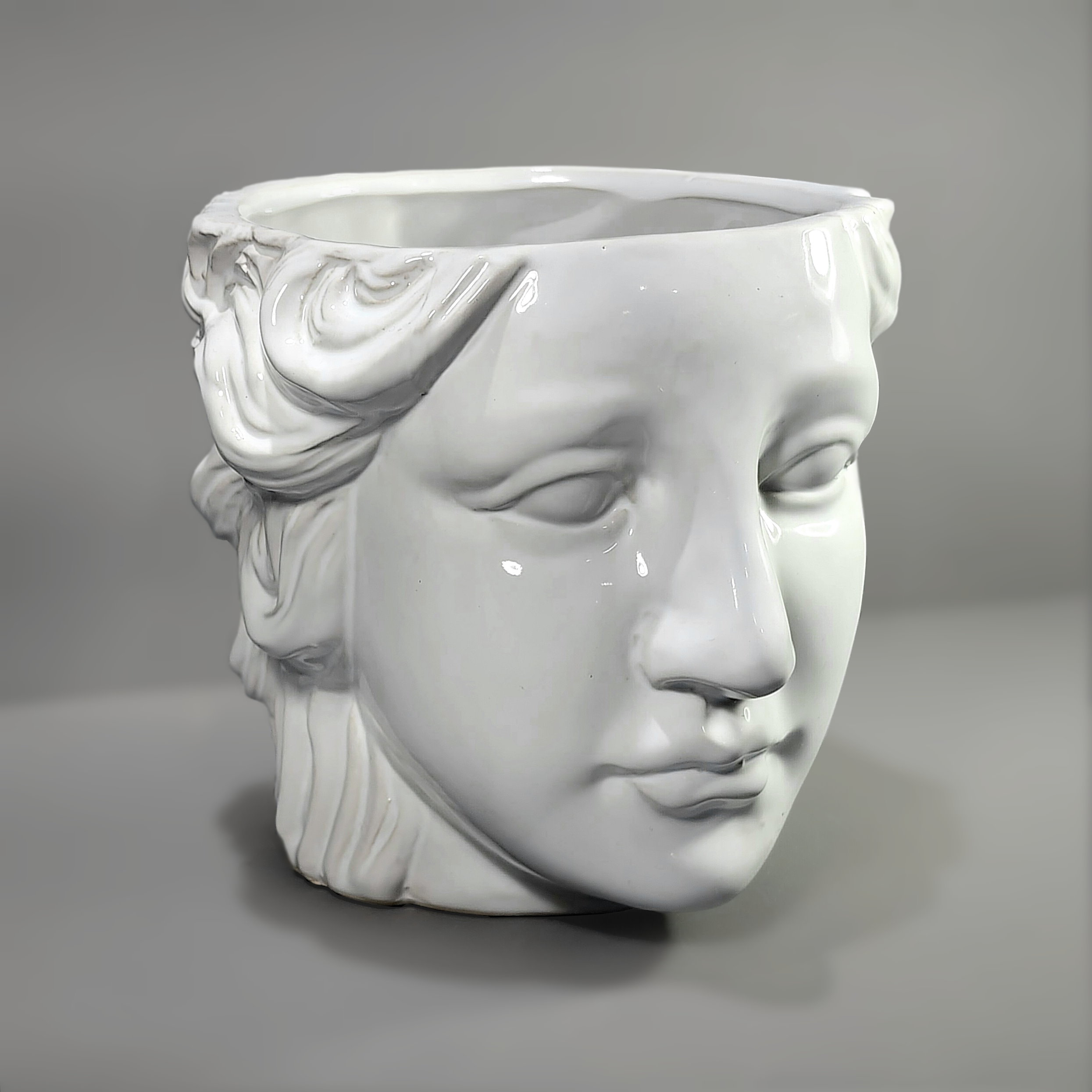 Slide 2 for White Ceramic Face Planter