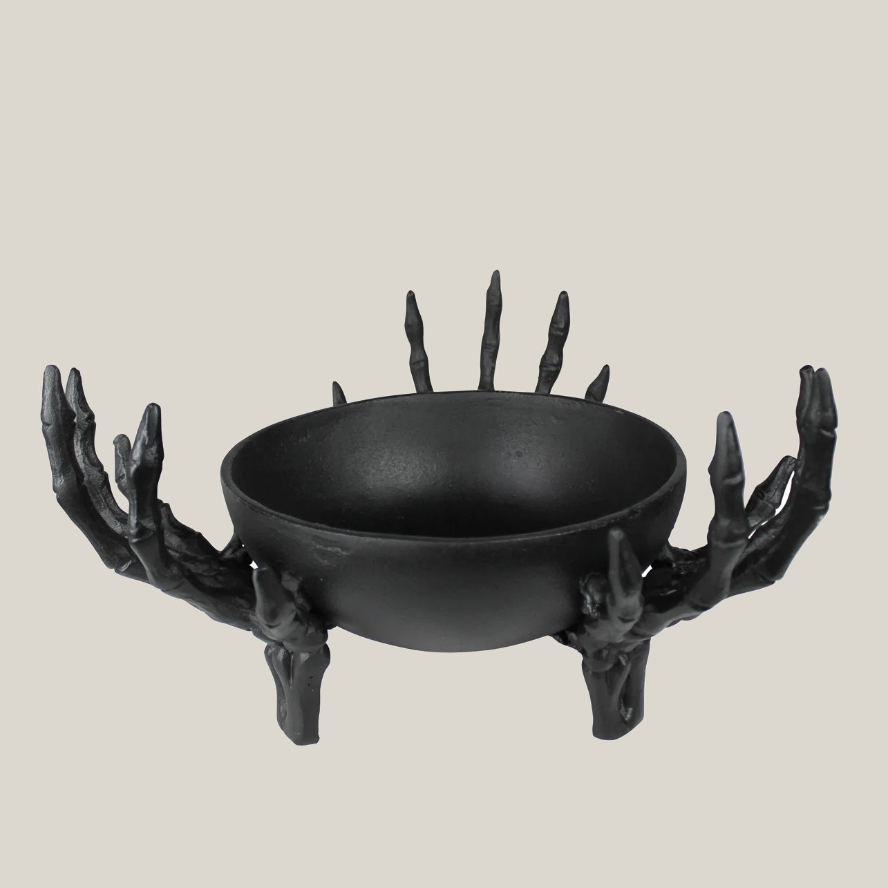 Slide 3 for Large Skeleton Hand Bowl, Metal