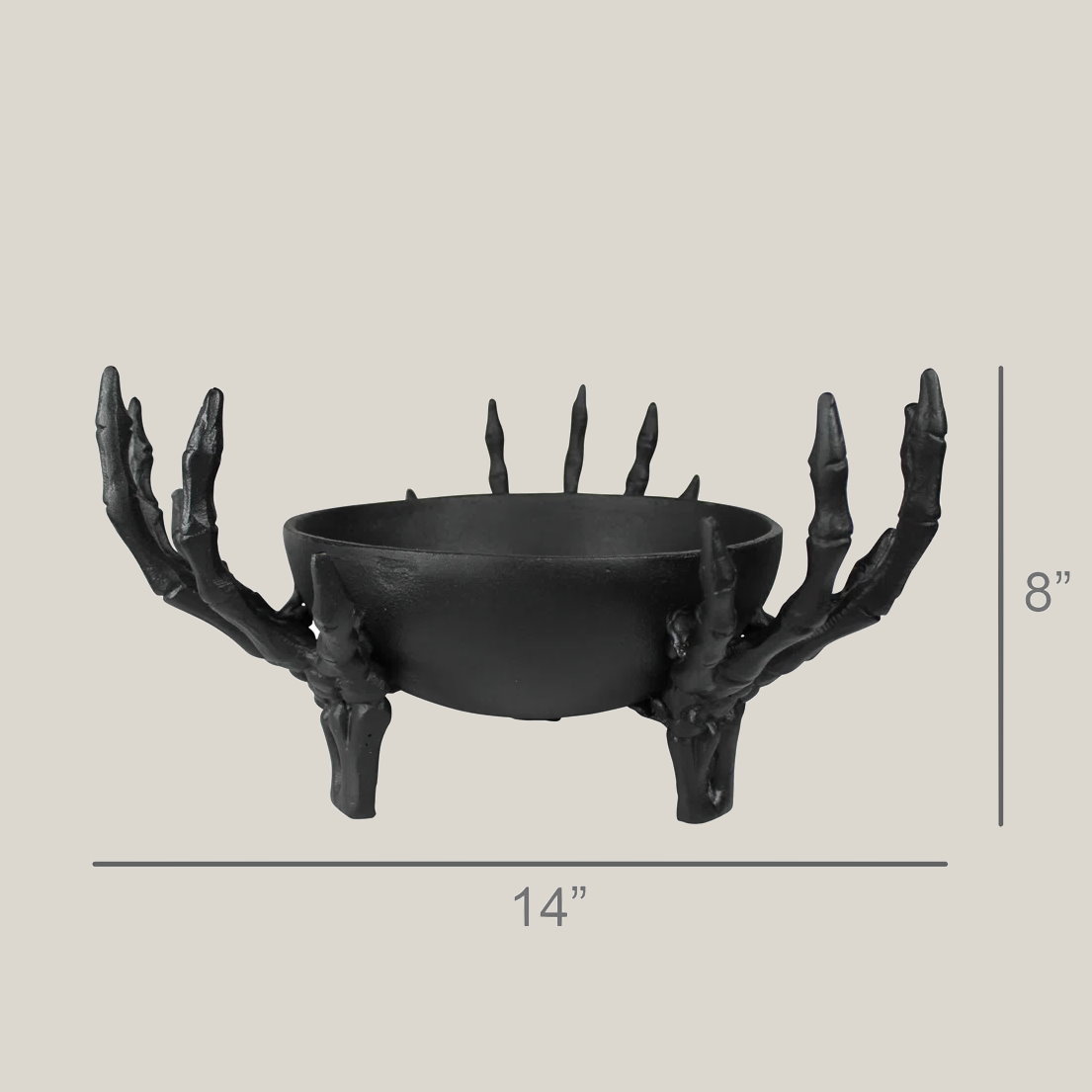 Slide 4 for Large Skeleton Hand Bowl, Metal