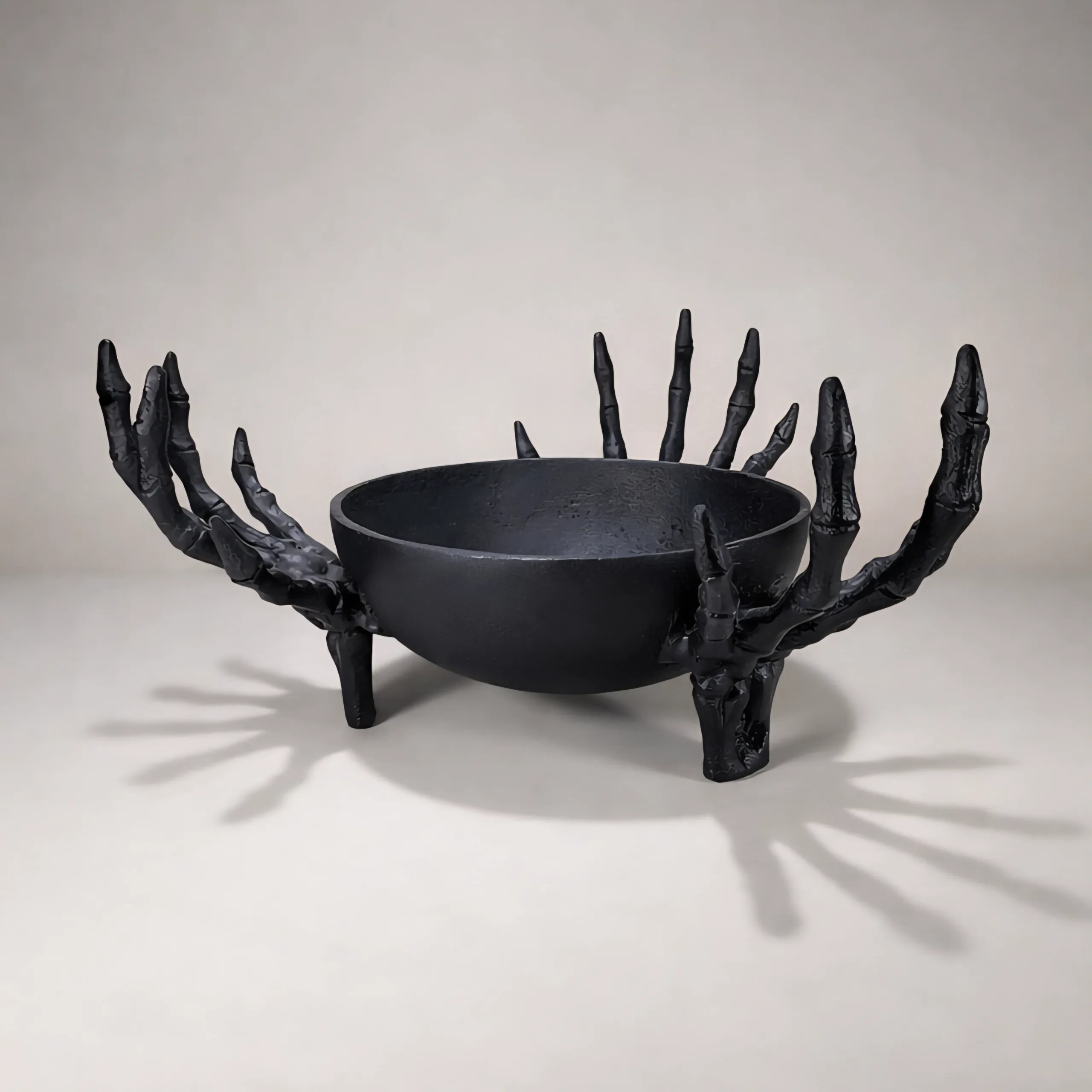 Slide 1 for Large Skeleton Hand Bowl, Metal
