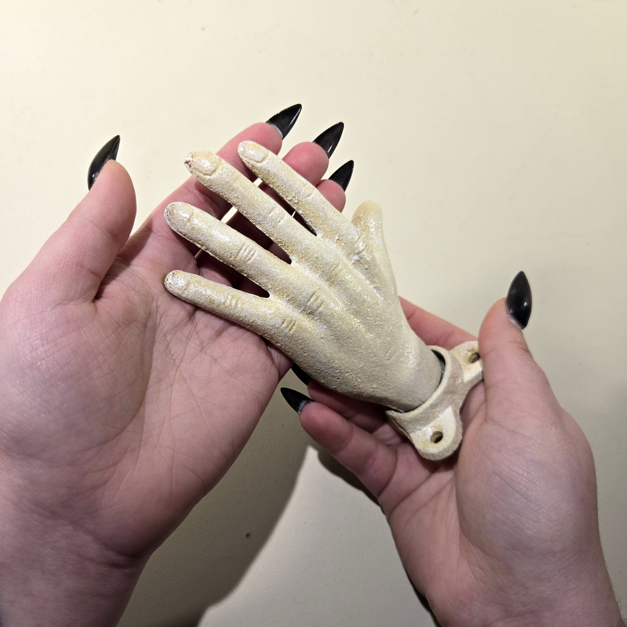 Slide 5 for White Cast Iron Hands, Wall Hanging Hooks