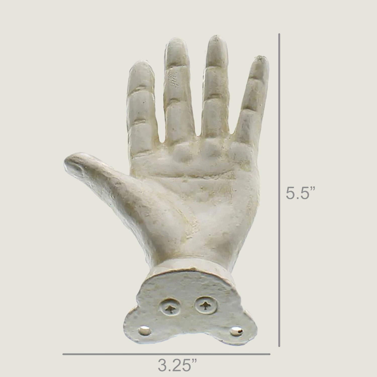 Slide 3 for White Cast Iron Hands, Wall Hanging Hooks