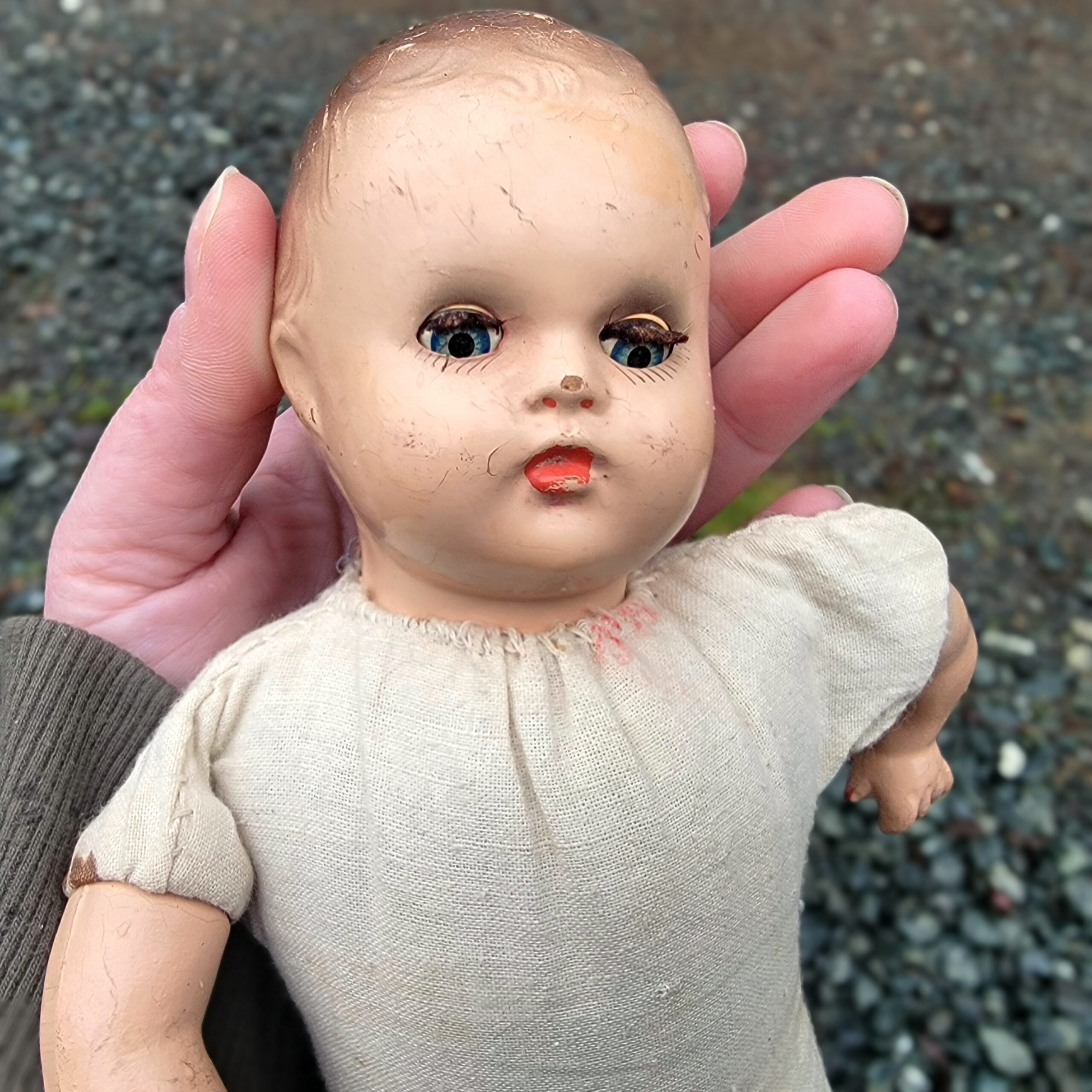 Slide 4 for Vintage Sleepy Eye Doll, Creepy Curio Decor