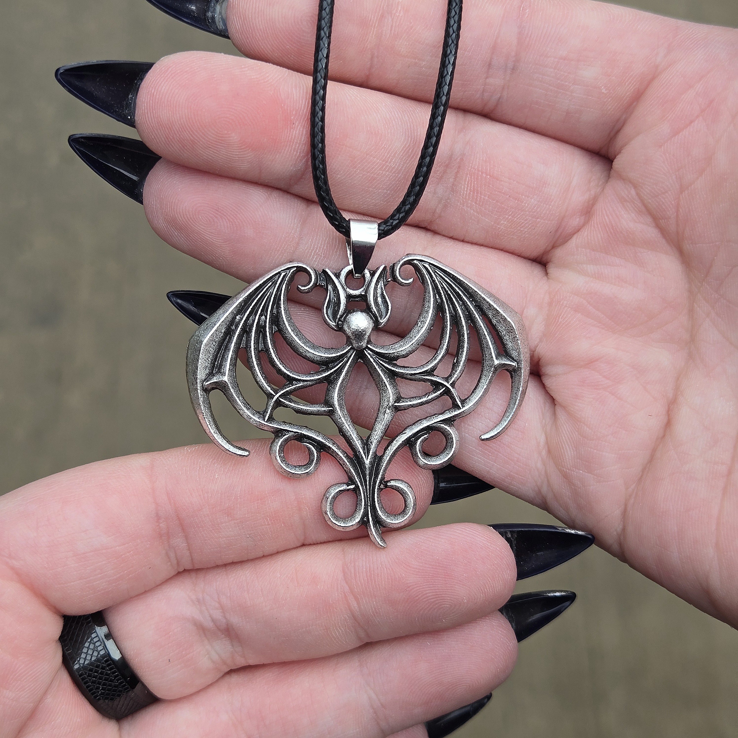 Slide 2 for Gothic Bat Necklace