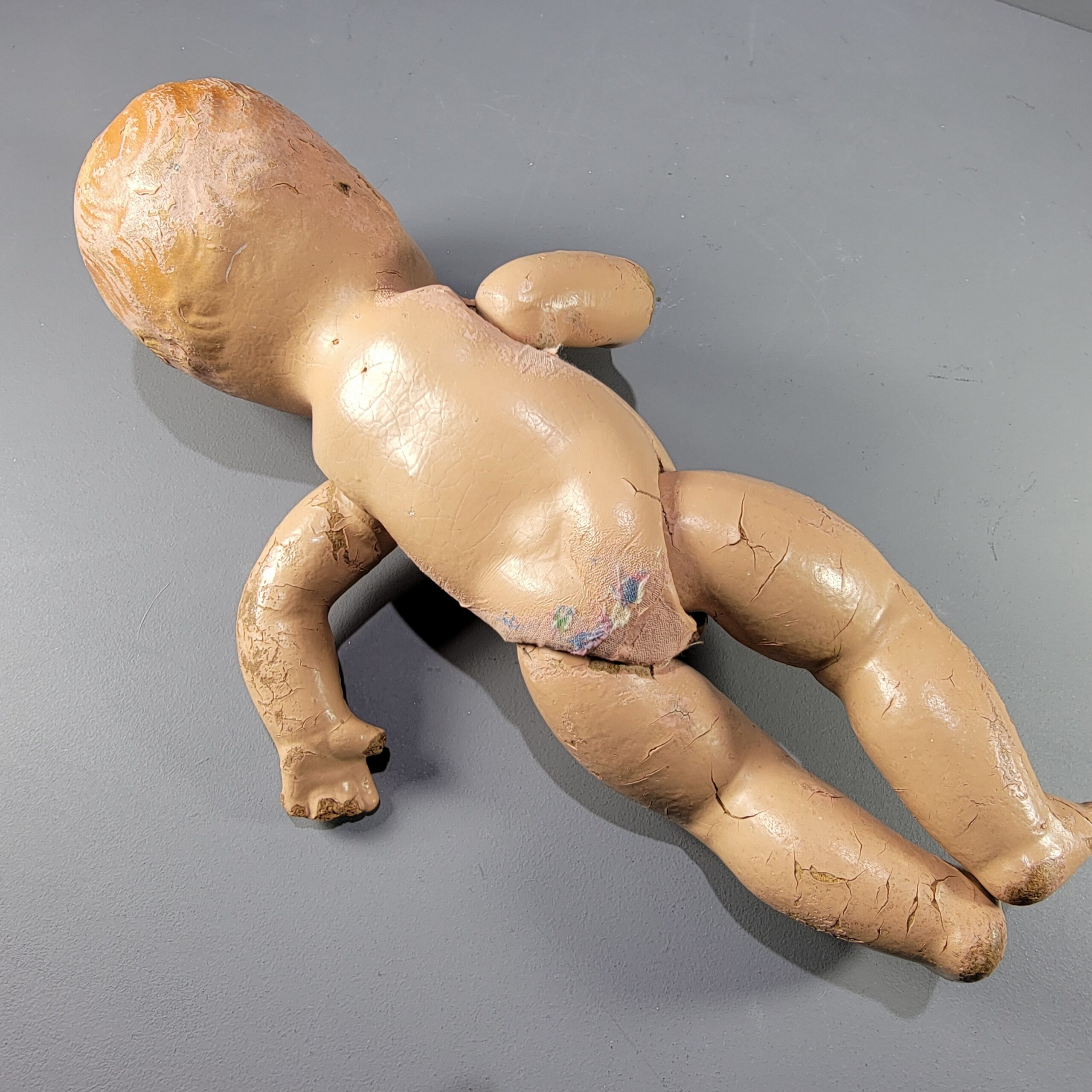 Slide 5 for Vintage Crazed Composition Doll, Creepy Curio Decor