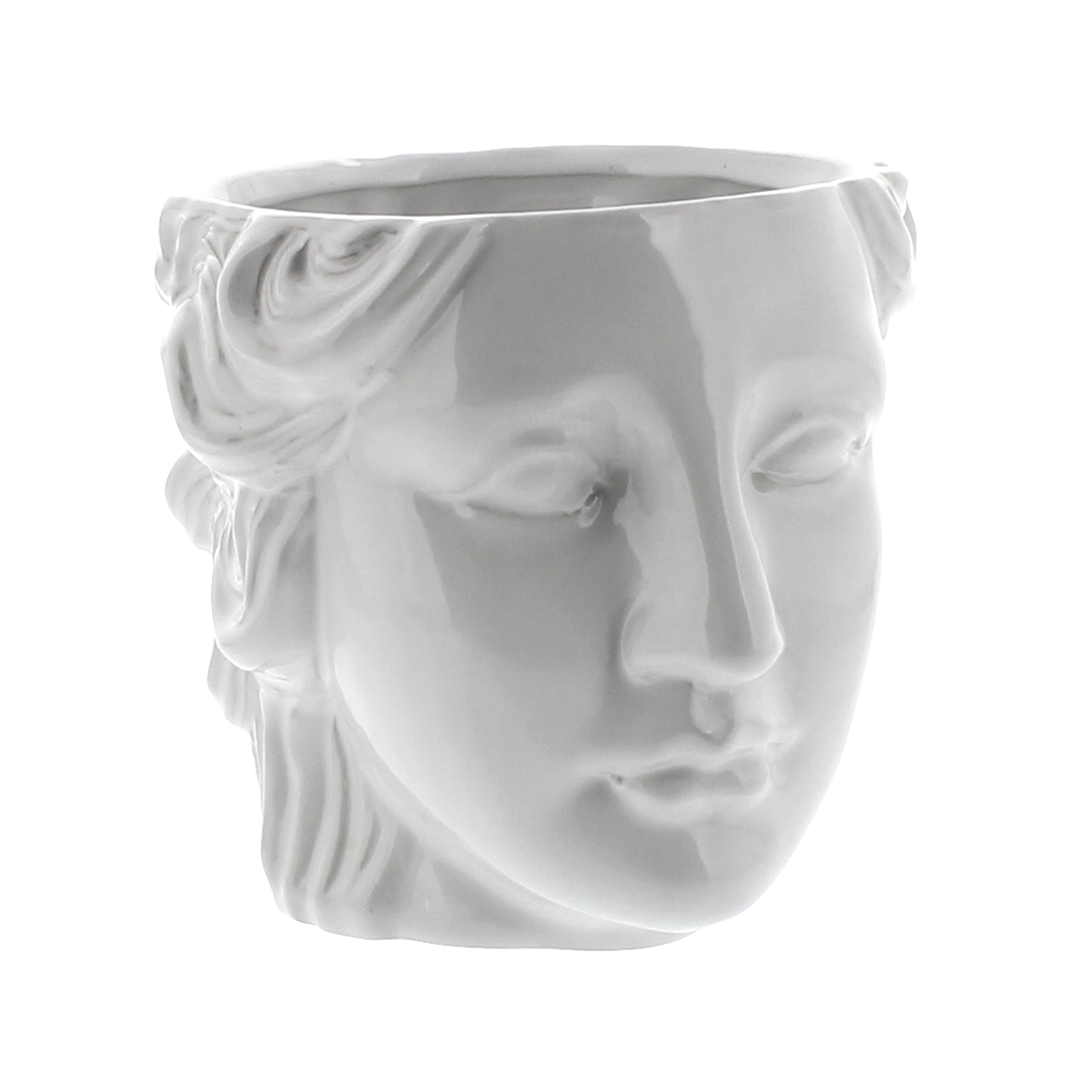 Slide 6 for White Ceramic Male Face Planter