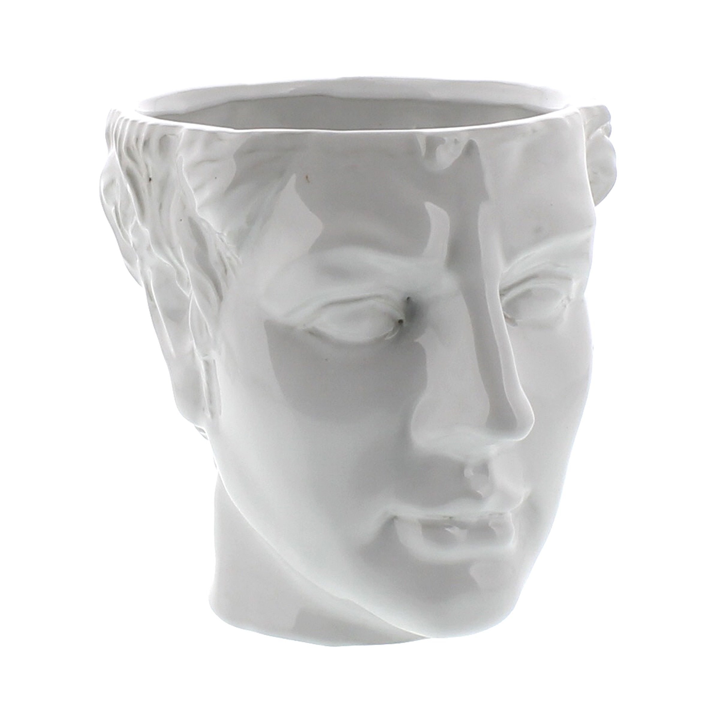 Slide 5 for White Ceramic Male Face Planter