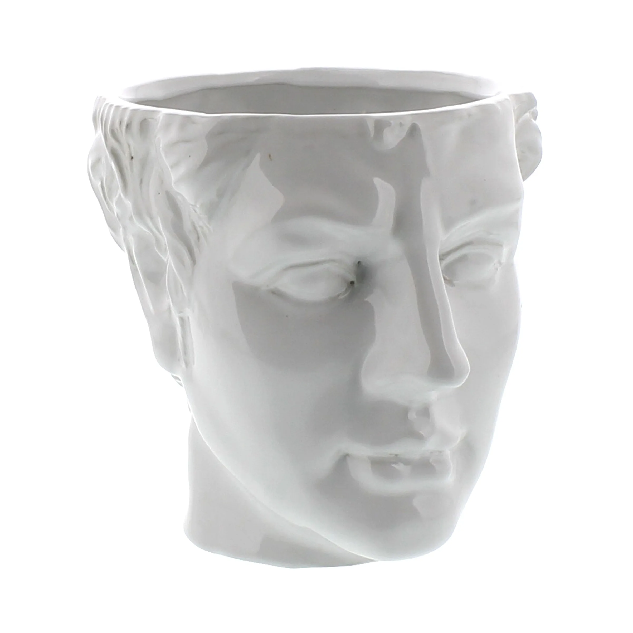 Slide 5 for White Ceramic Female Face Planter