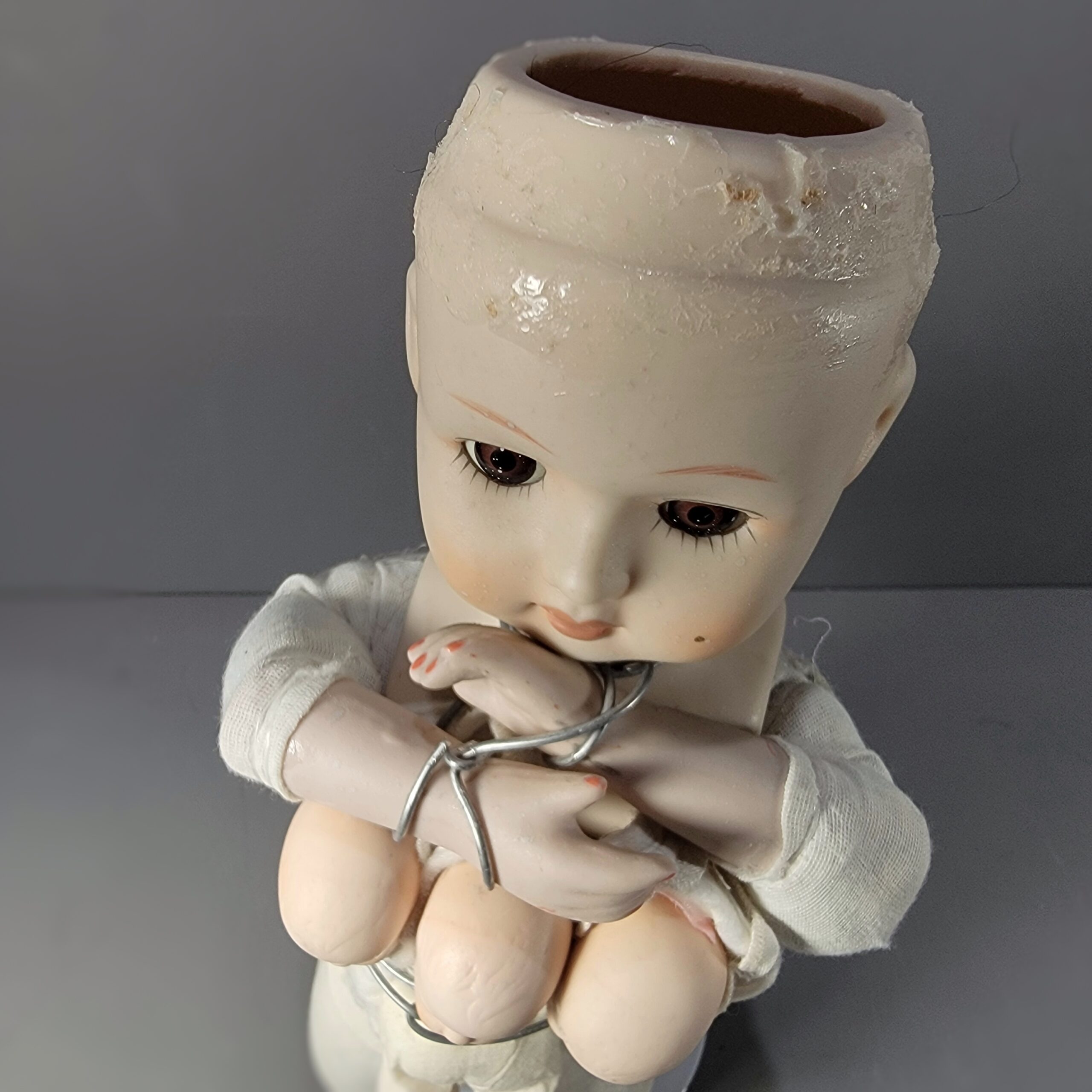 Slide 6 for Vintage Porcelain Bound Doll with Three Headed Baby