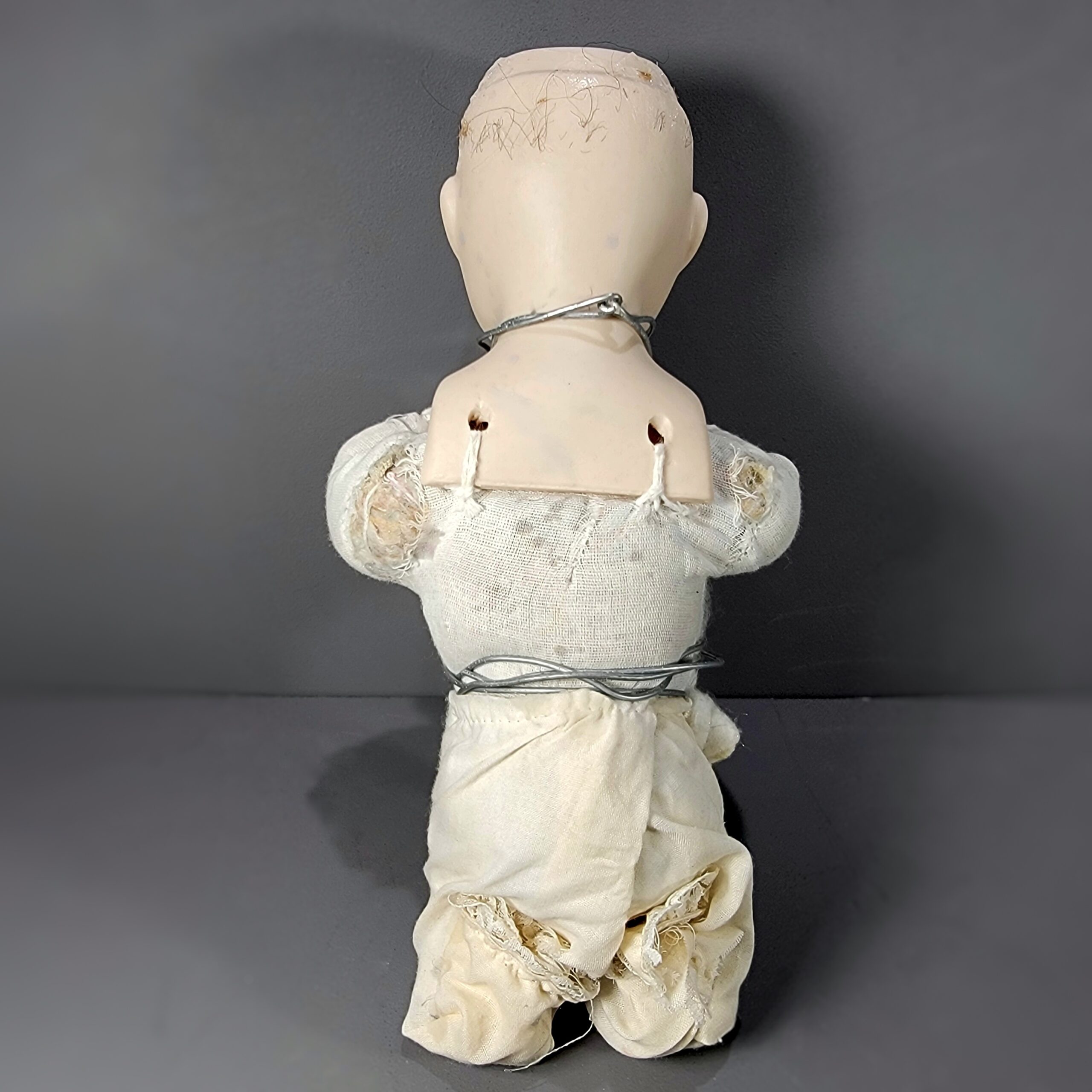 Slide 7 for Vintage Porcelain Bound Doll with Three Headed Baby