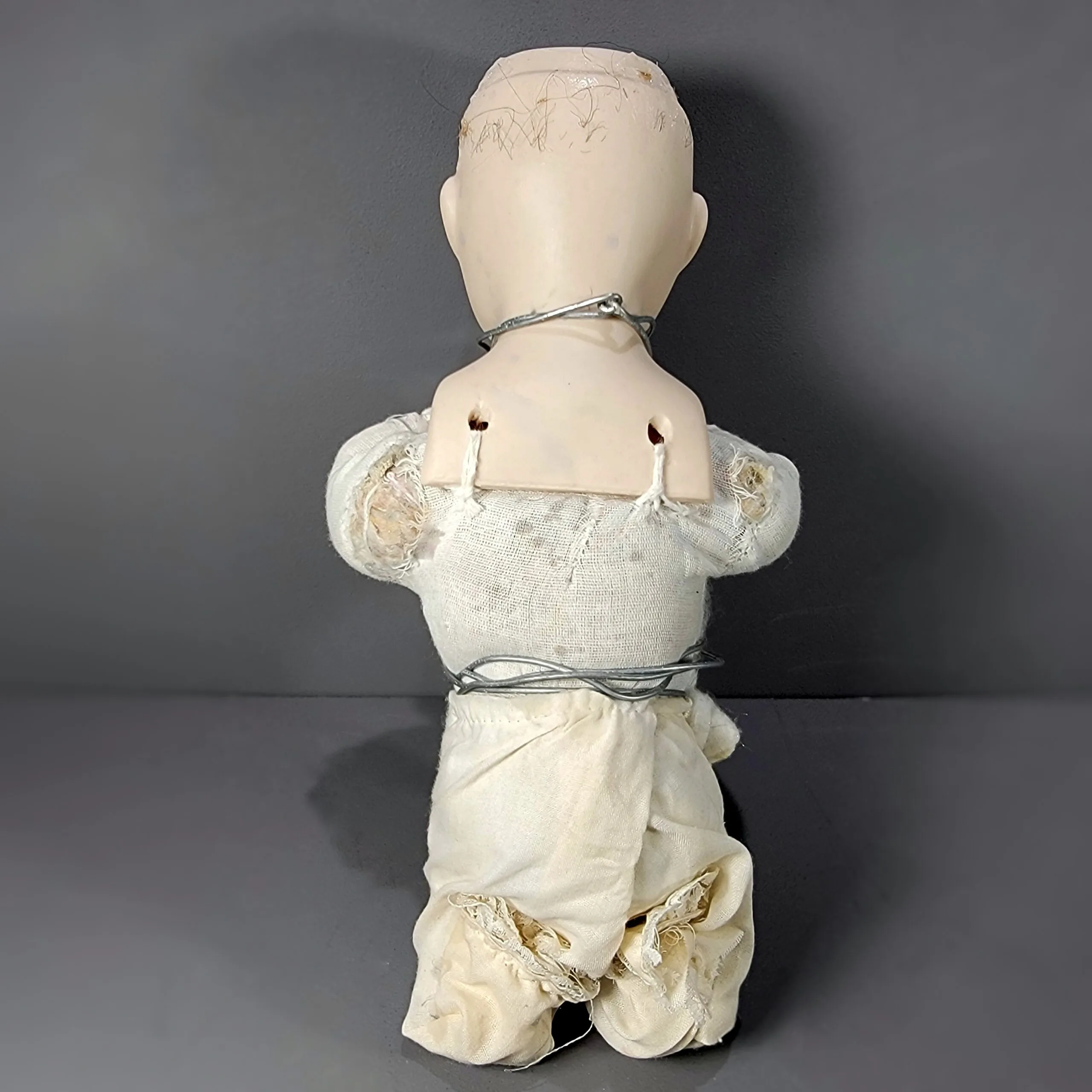 Slide 7 for Vintage Porcelain Bound Doll with Three Headed Baby