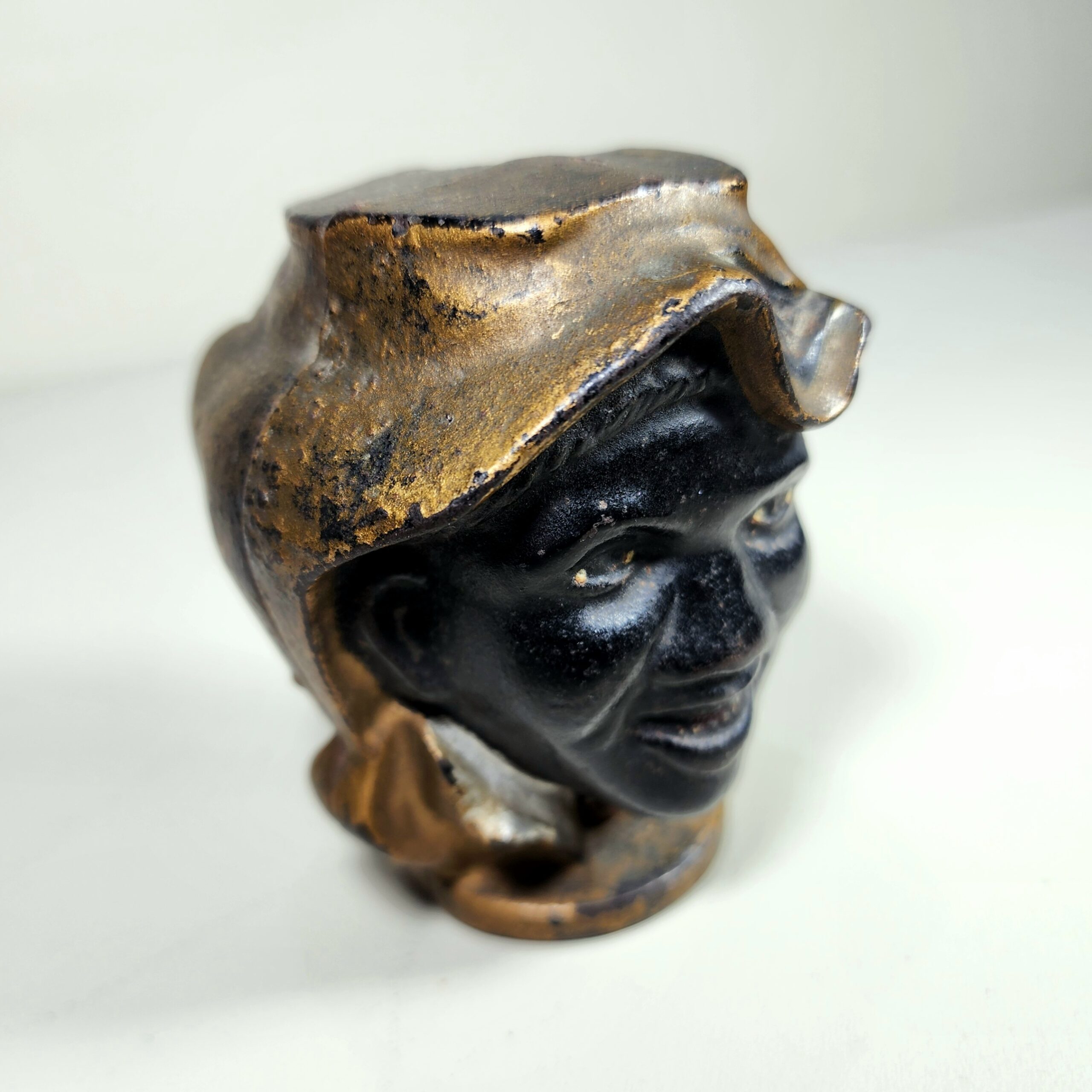 Slide 3 for Vintage Cast Iron Two Faced Coin Bank