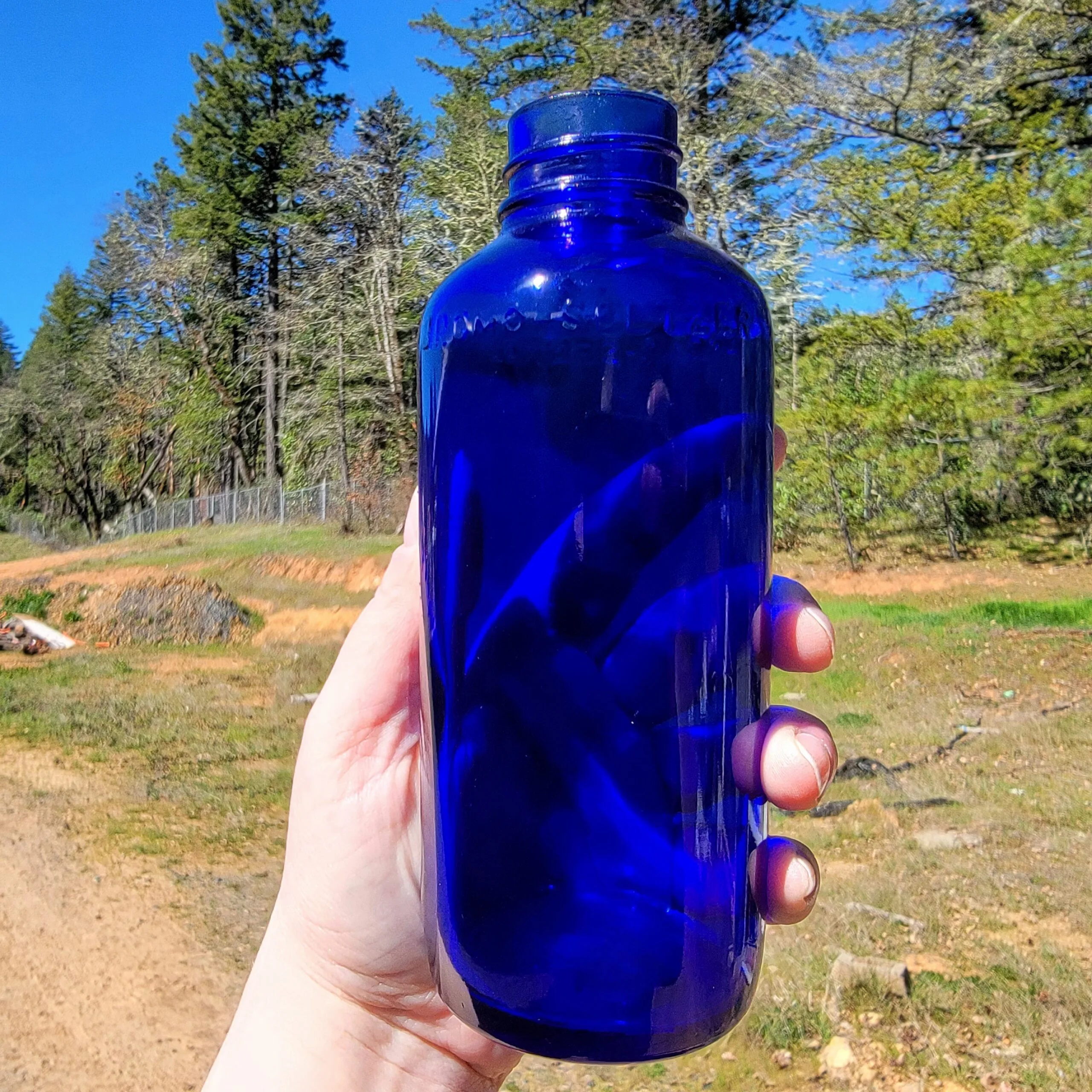 Slide 5 for X3 Vintage Glass Apothecary Bottles, Vintage Medical, Cobalt, Amber, Green