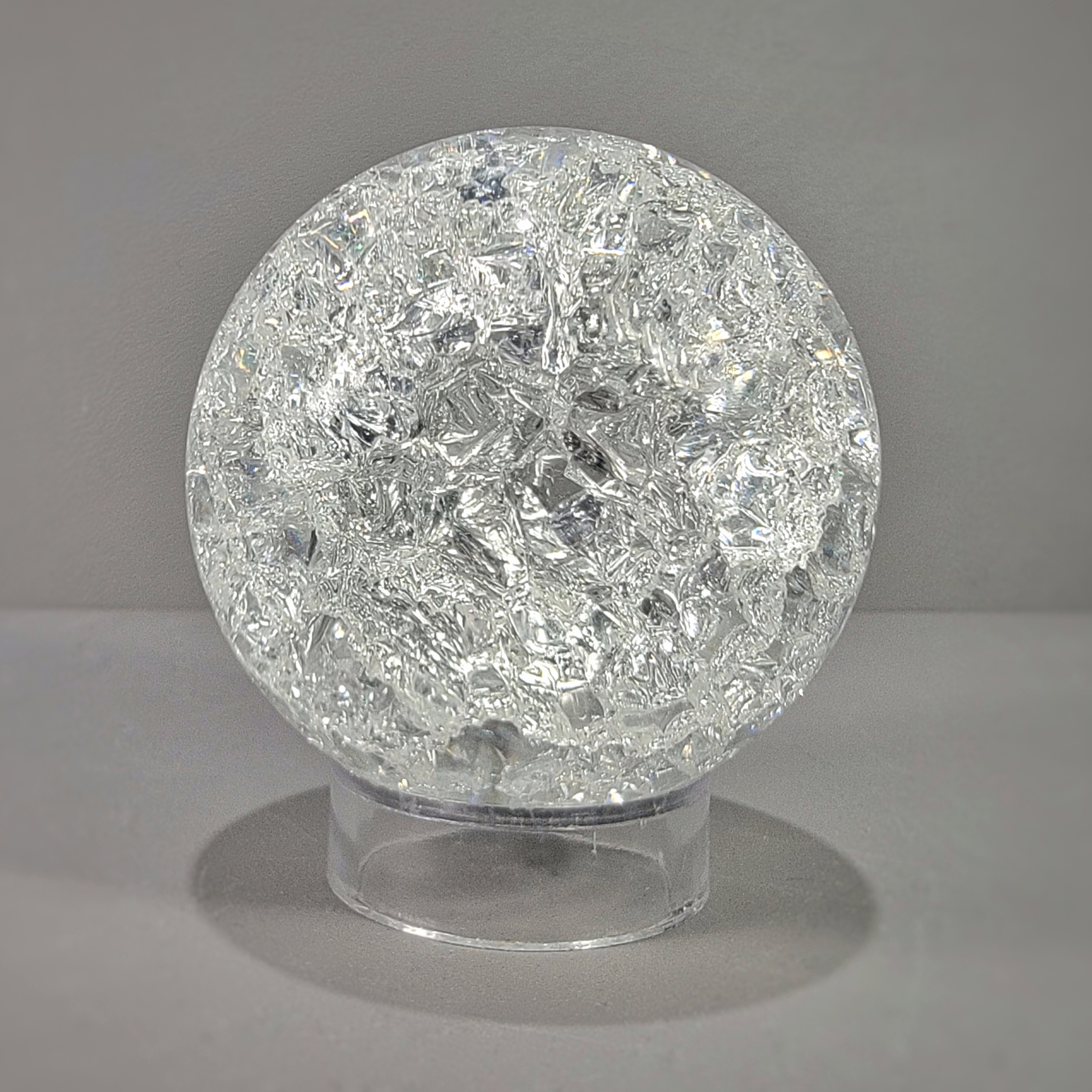 Slide 2 for 80mm Crackle Crystal Ball, Clear Glass Ball, 3.15 inch