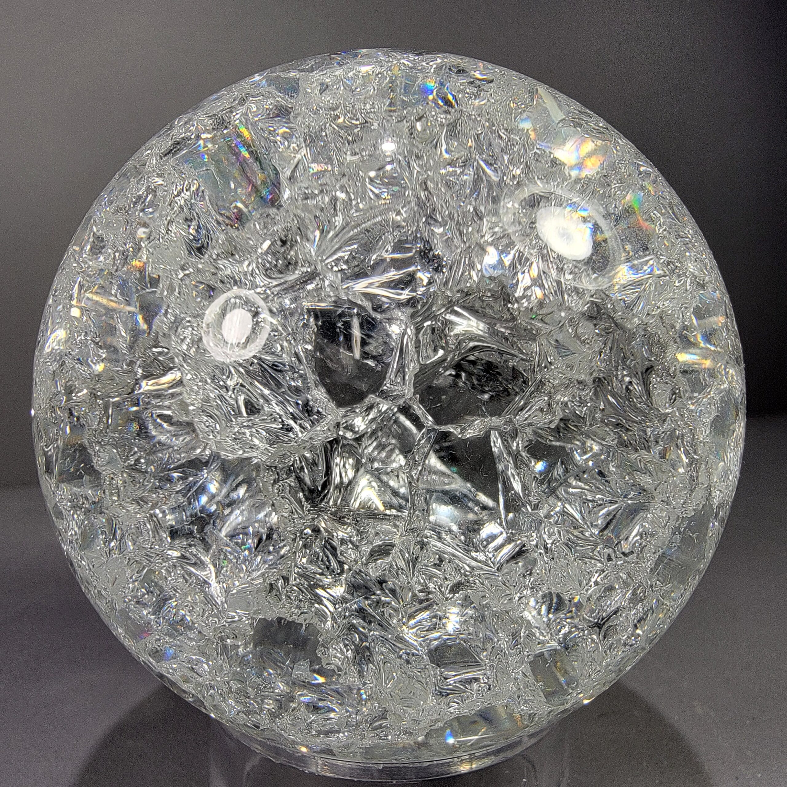 Slide 3 for 80mm Crackle Crystal Ball, Clear Glass Ball, 3.15 inch