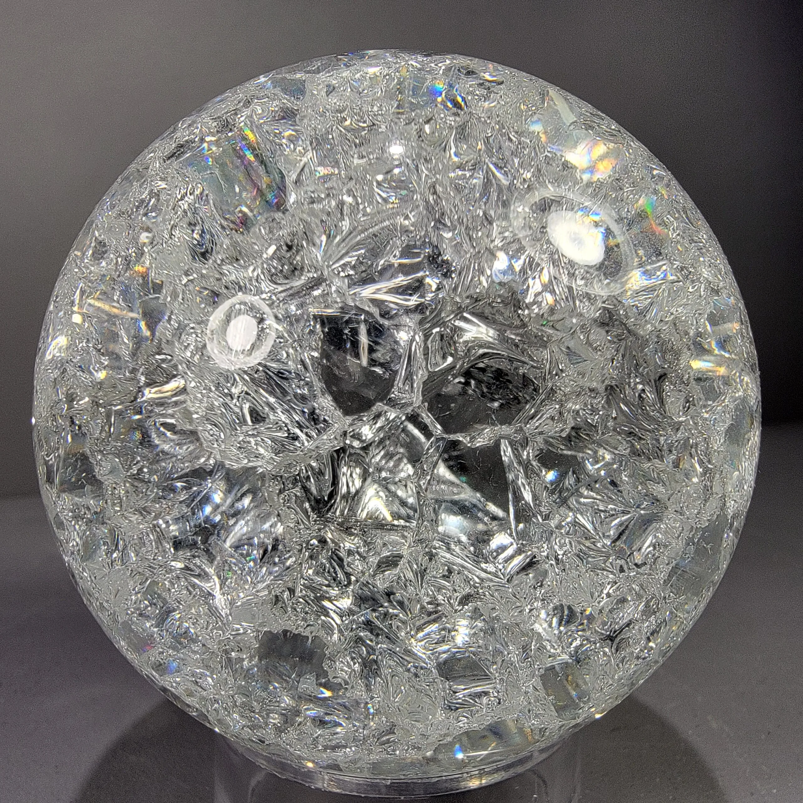 Slide 3 for 80mm Crackle Crystal Ball, Clear Glass Ball, 3.15 inch