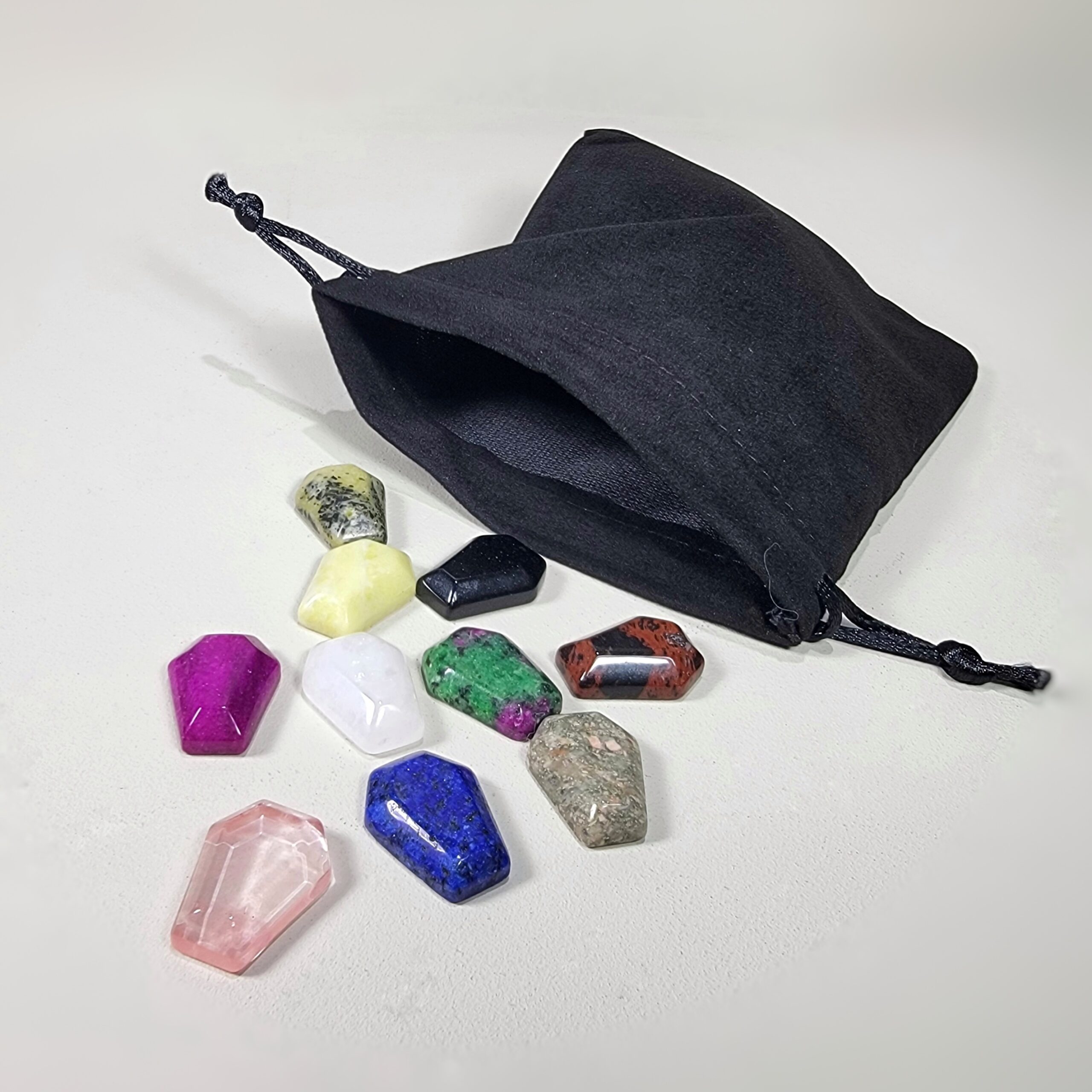 Slide 2 for X10 Mini Coffin Gemstone Set, Tiny Stone Coffin Mystery Set