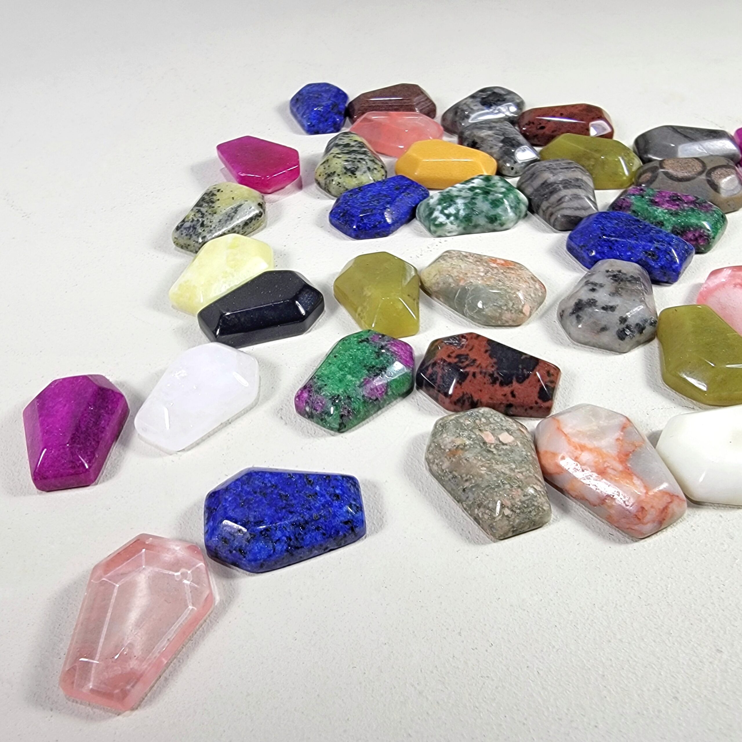 Slide 4 for X10 Mini Coffin Gemstone Set, Tiny Stone Coffin Mystery Set