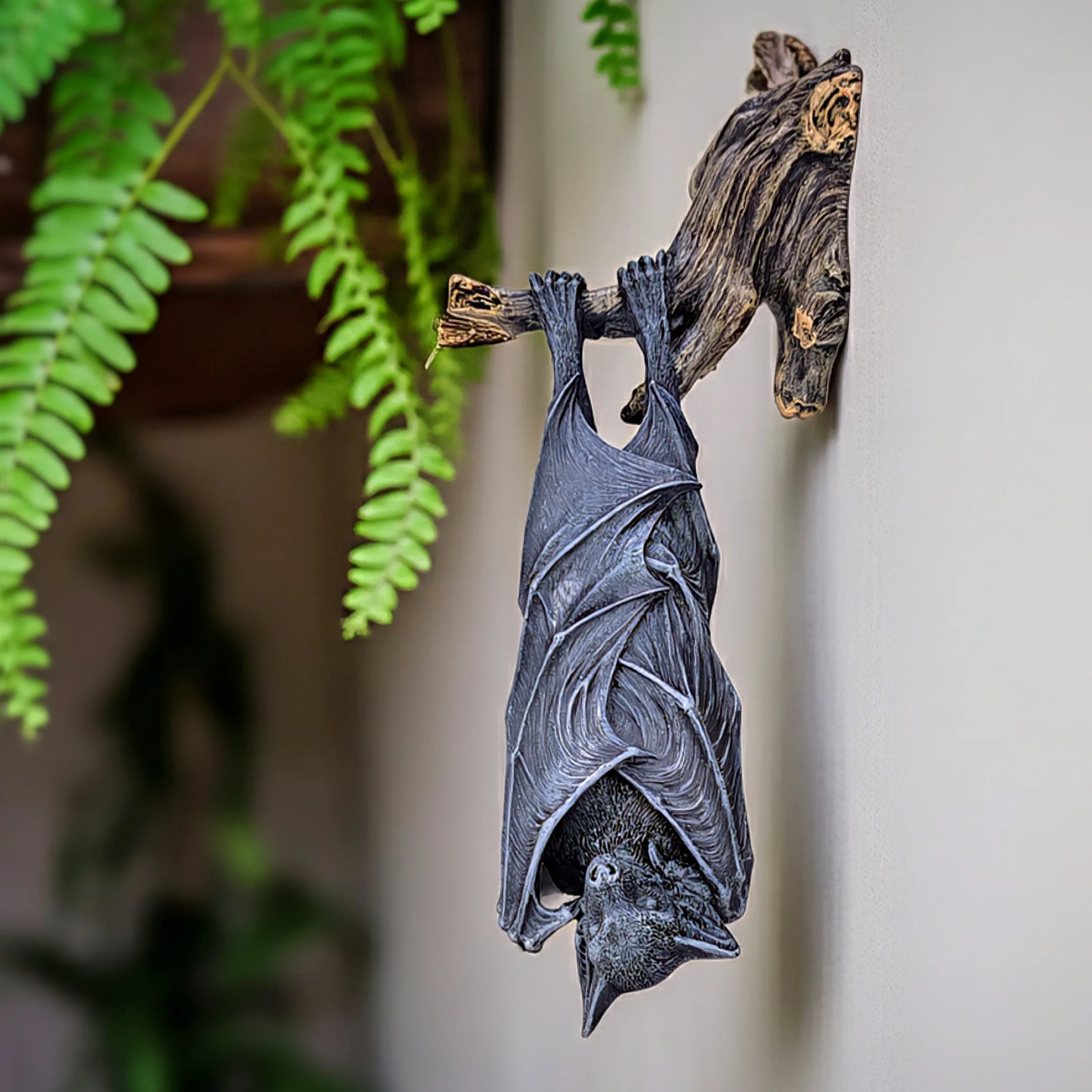 Slide 1 for Hanging Bat Wall Statue