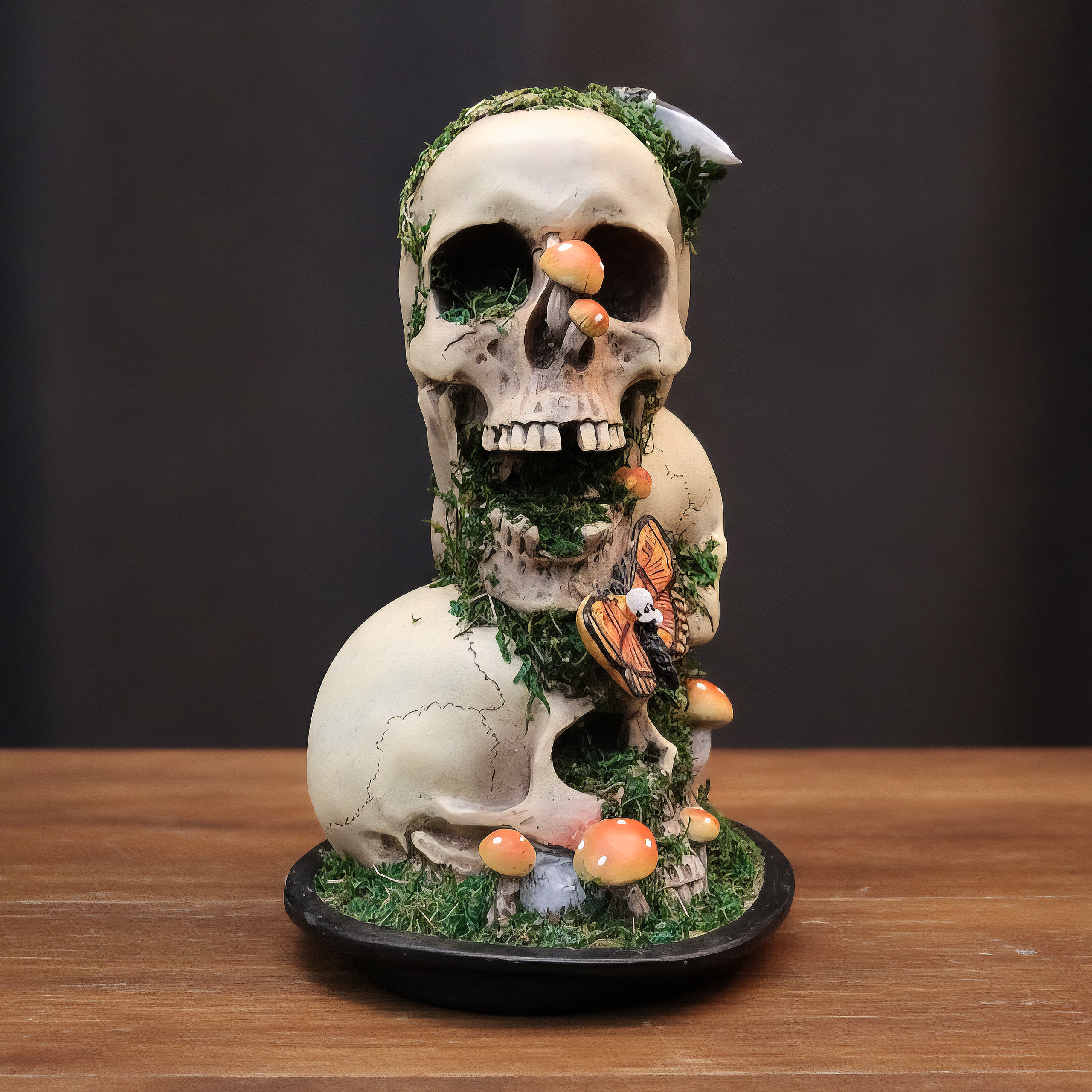 Slide 2 for Death Head Moth, Mushroom Skull Statue