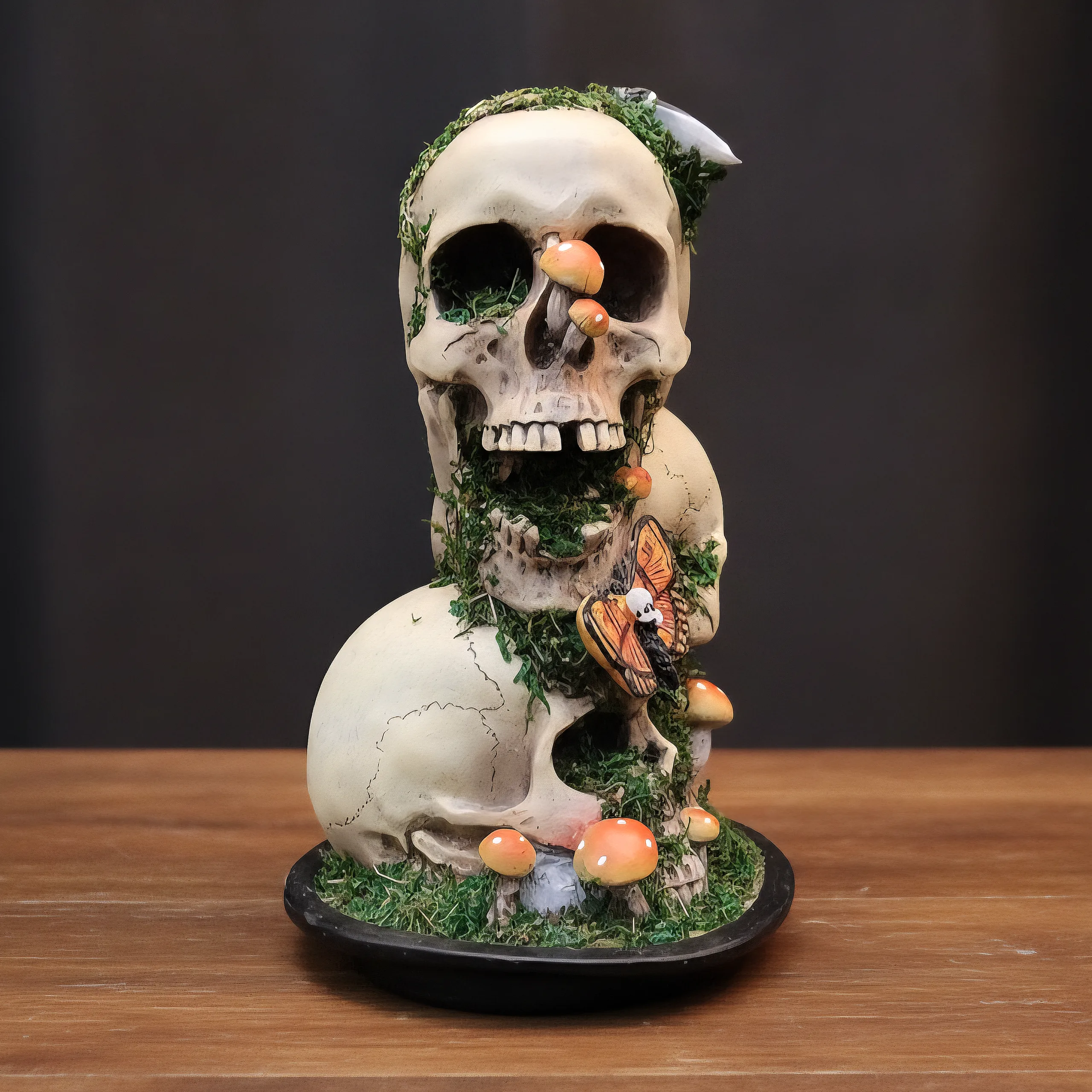 Slide 2 for Death Head Moth, Mushroom Skull Statue