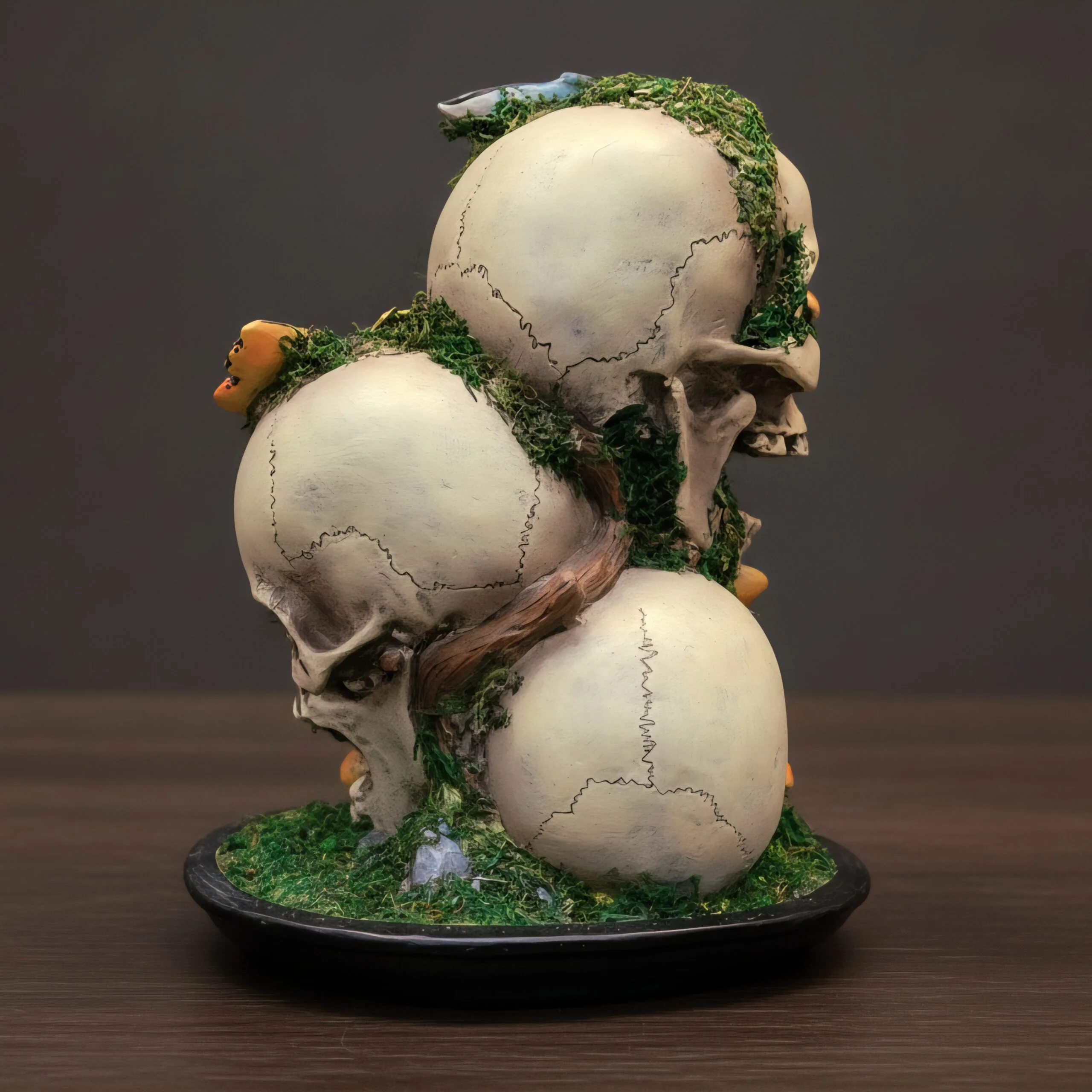 Slide 4 for Death Head Moth, Mushroom Skull Statue
