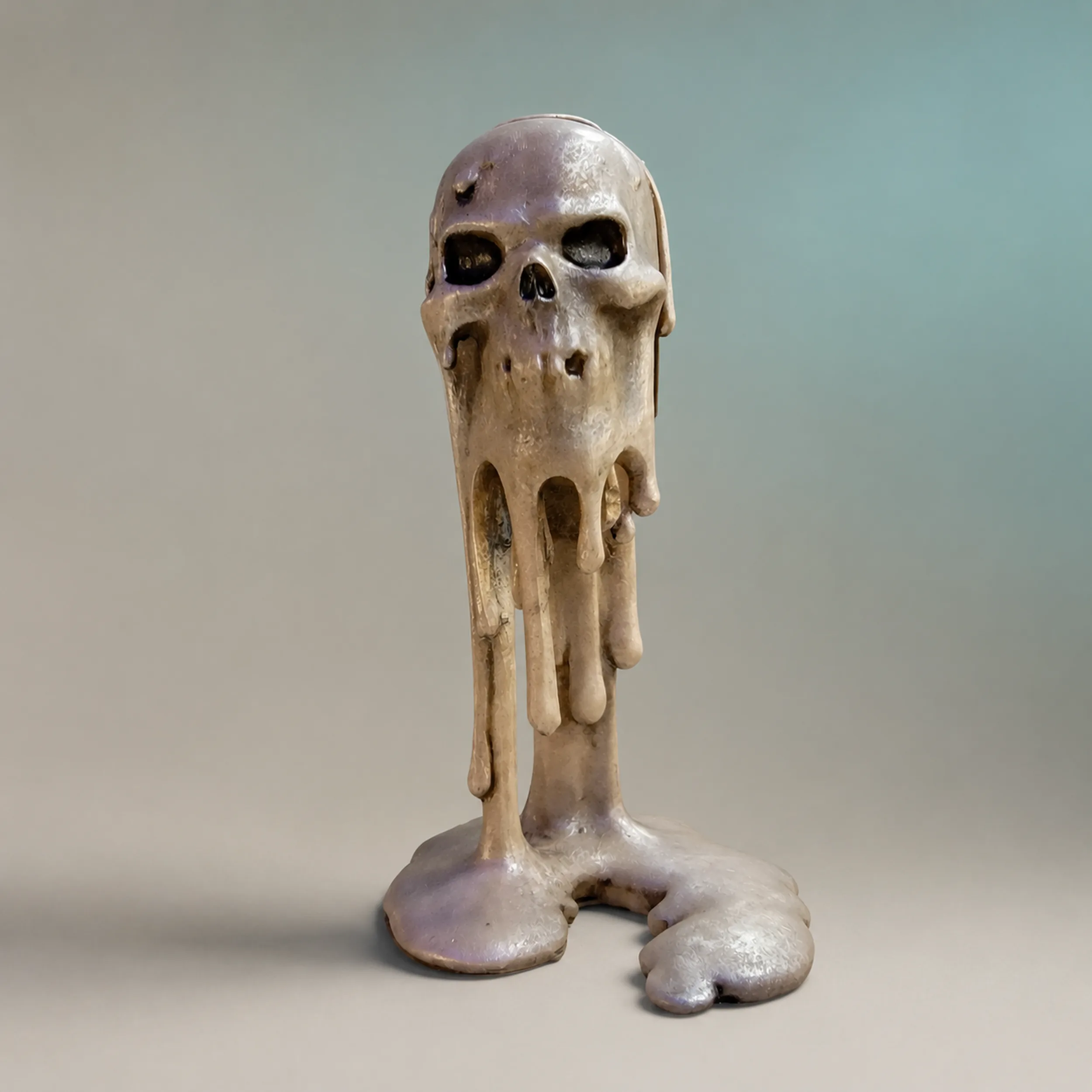 Slide 1 for Melted Skull Candle Holder