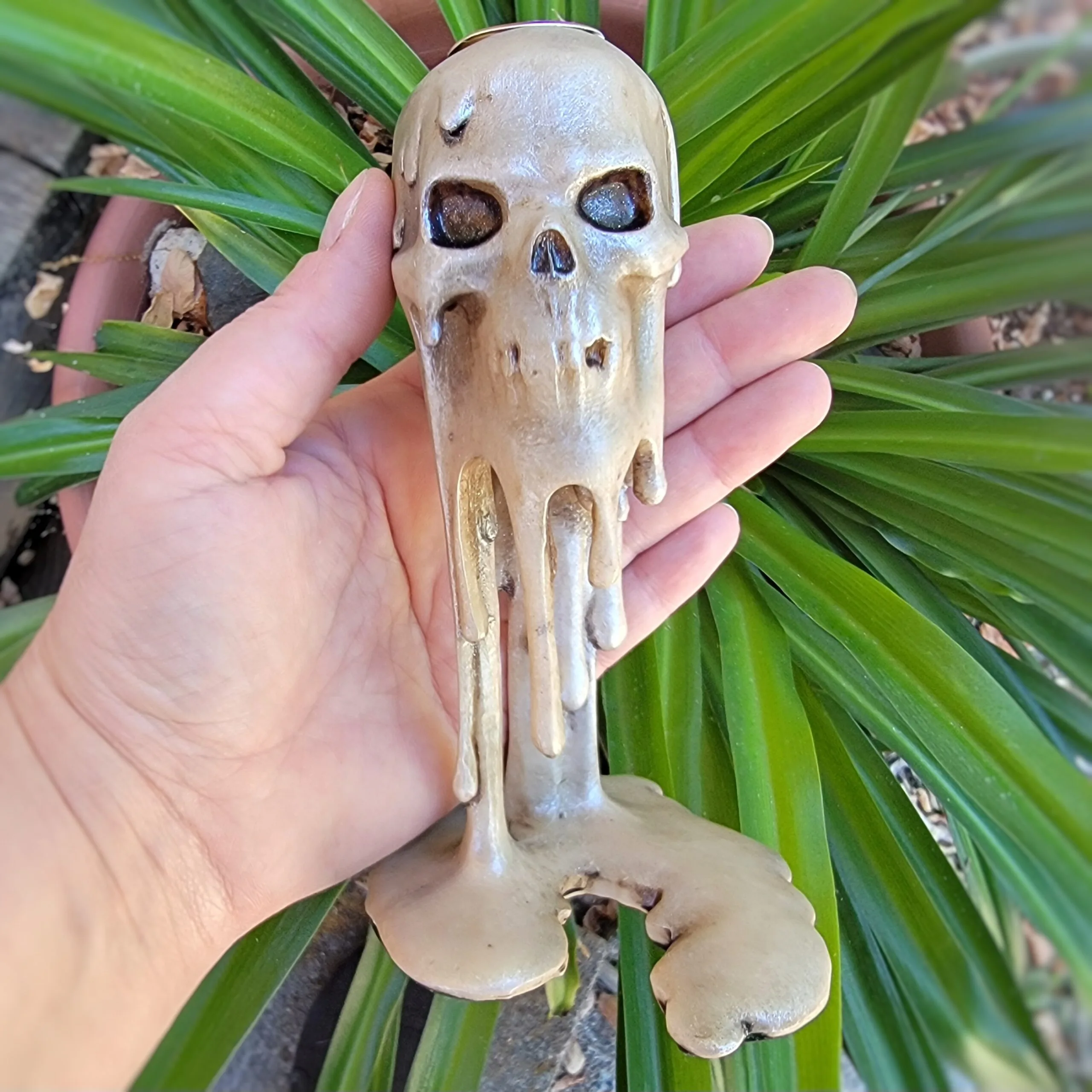 Slide 5 for Melted Skull Candle Holder