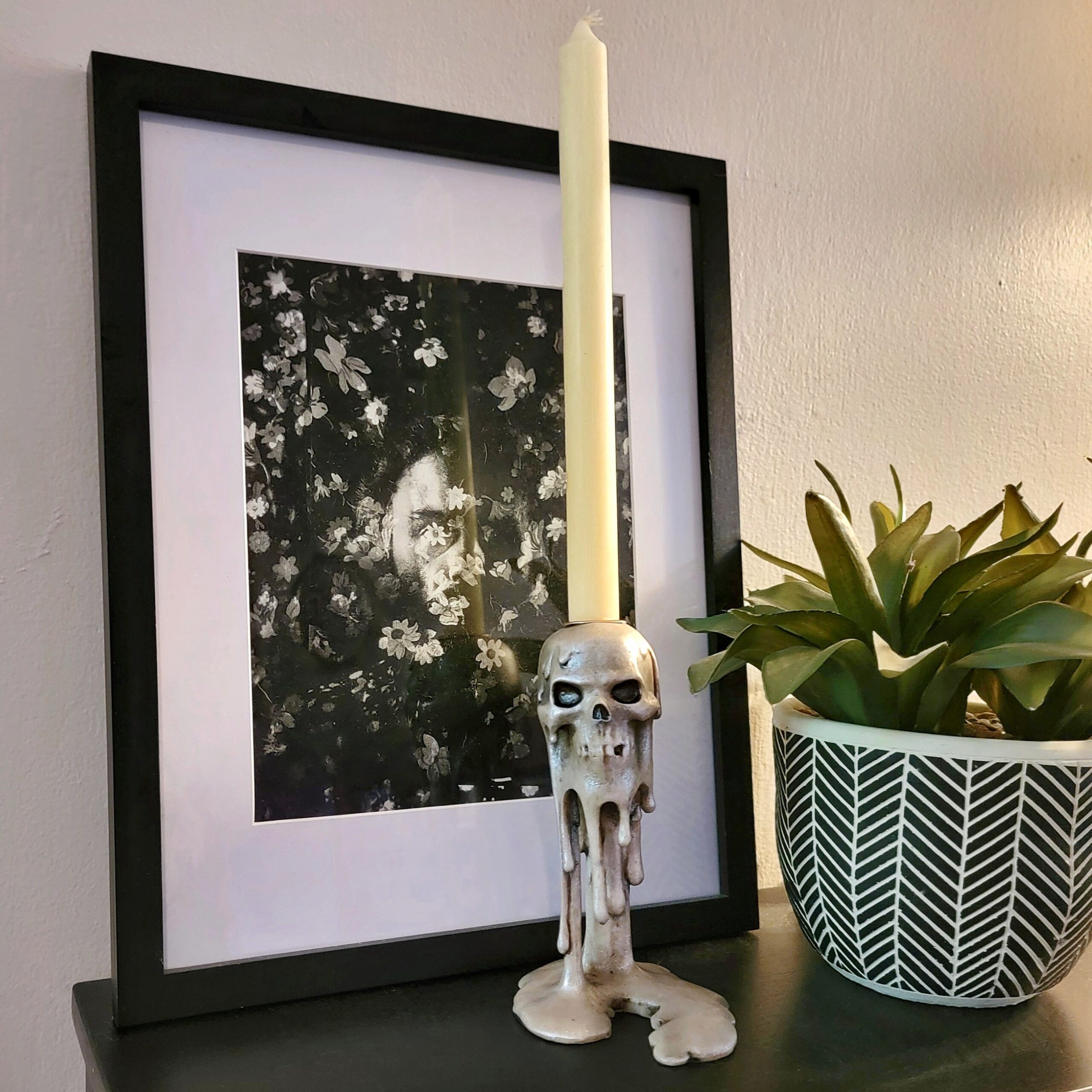Slide 2 for Melted Skull Candle Holder