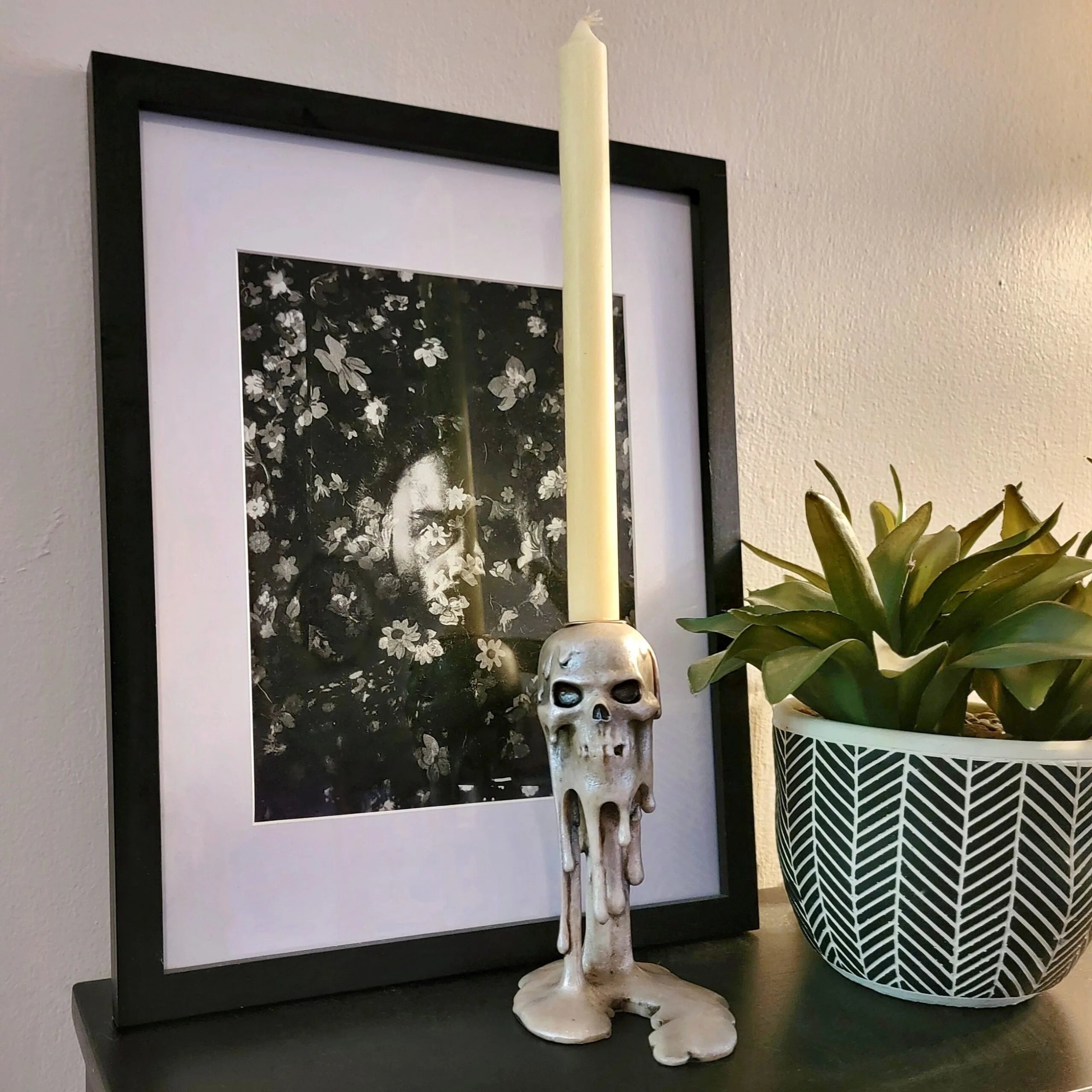 Slide 2 for Melted Skull Candle Holder