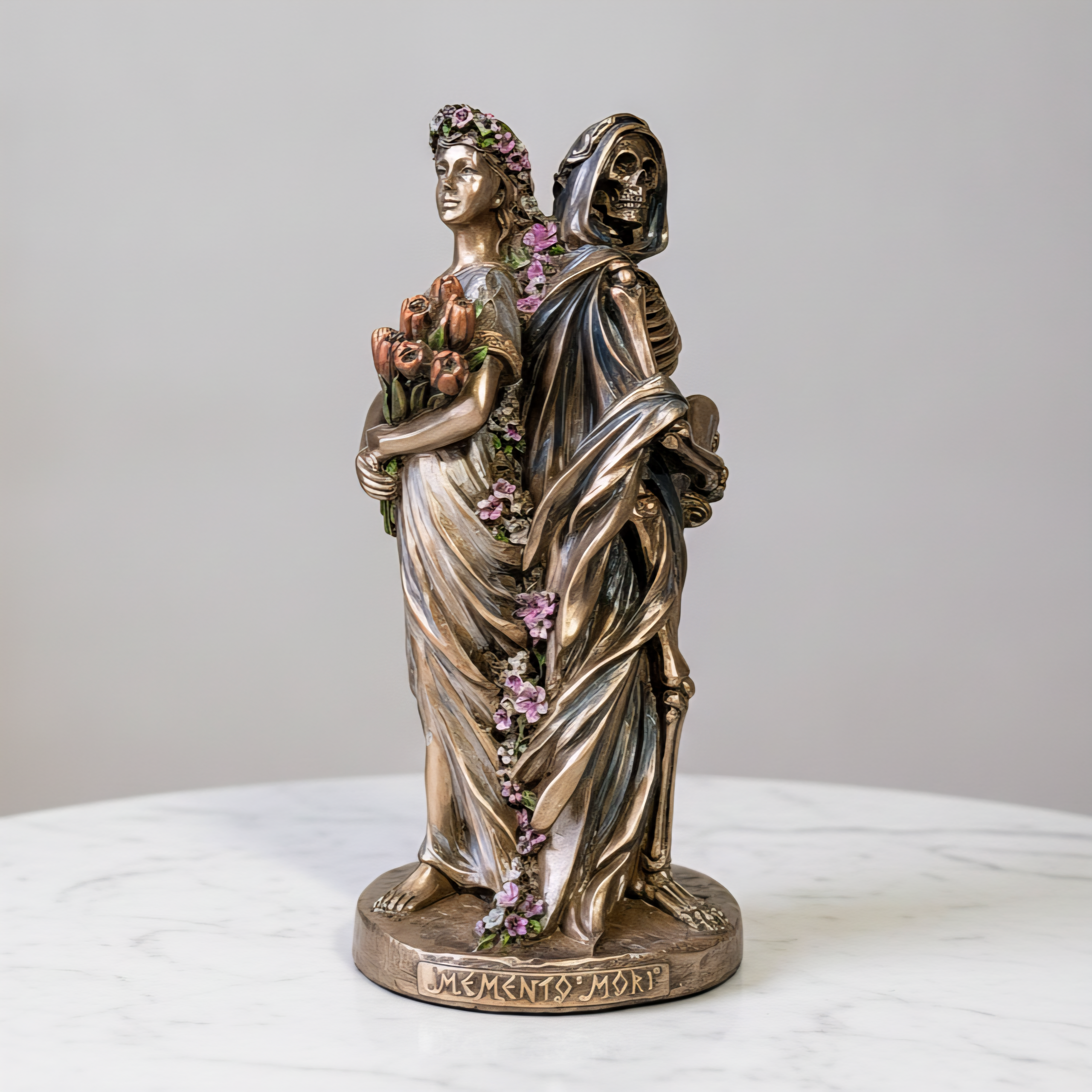 Slide 1 for Memento Mori Bronze Statue
