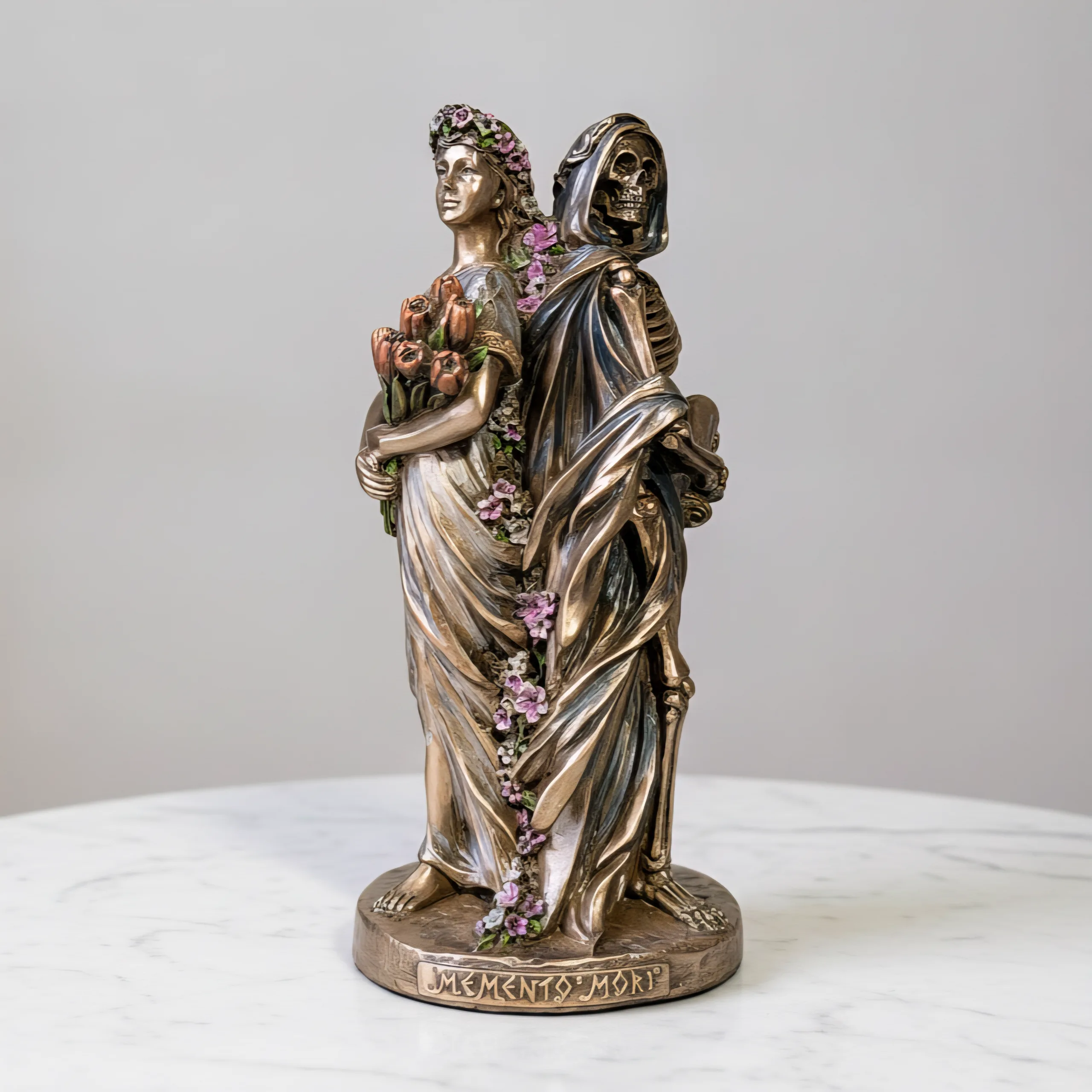 Slide 1 for Memento Mori Bronze Statue