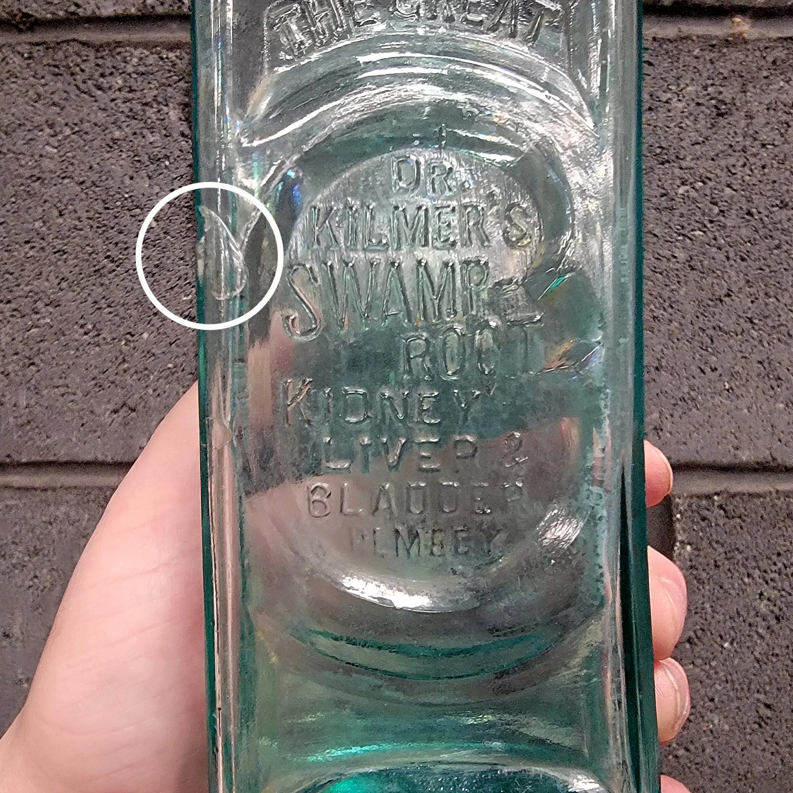 Slide 5 for Antique Glass Medicine Bottle, Dr. Kilmer's Swamp-Root Cure