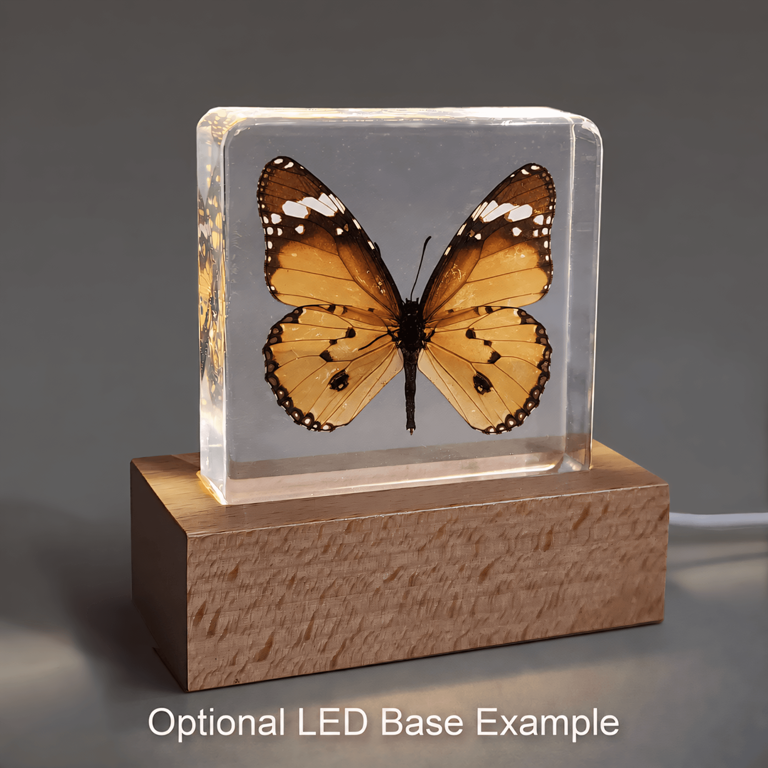 Slide 5 for African Monarch Butterfly in Resin, Butterfly Display, Danaus Chysippus