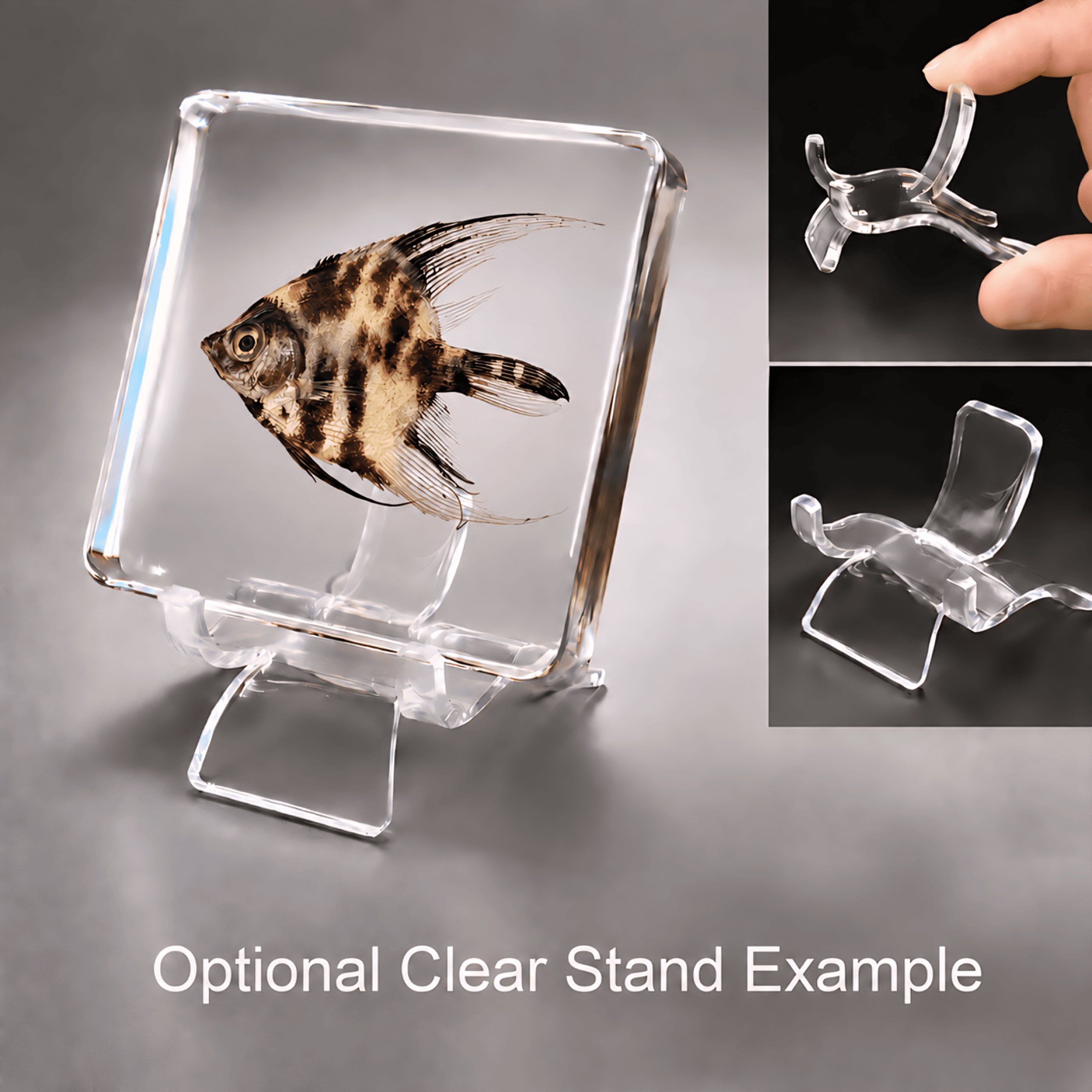 Slide 5 for Real Fish in Resin, Freshwater Angelfish in Resin, Pterophyllum scalare