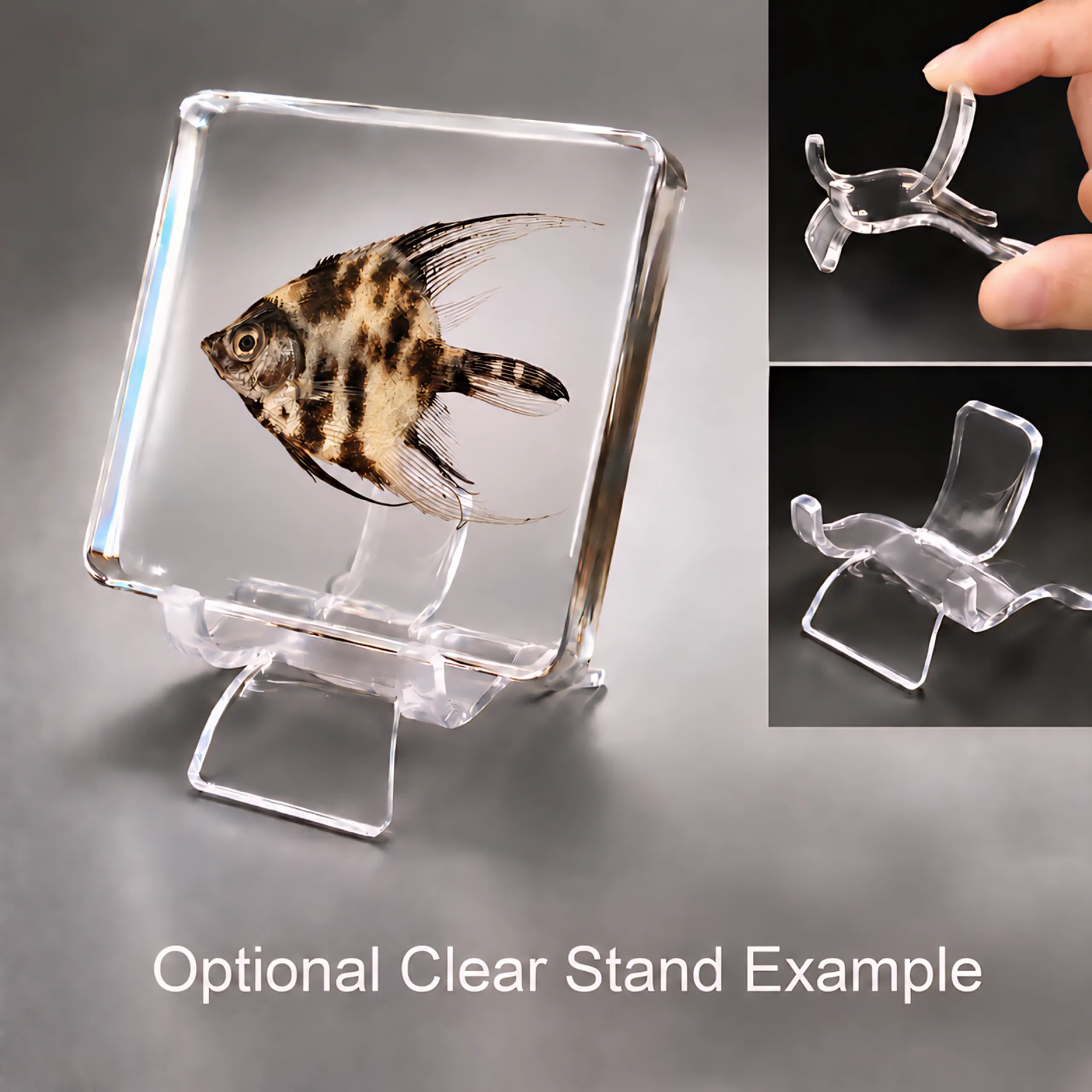 Slide 5 for Real Fish in Resin, Freshwater Angelfish in Resin, Pterophyllum scalare