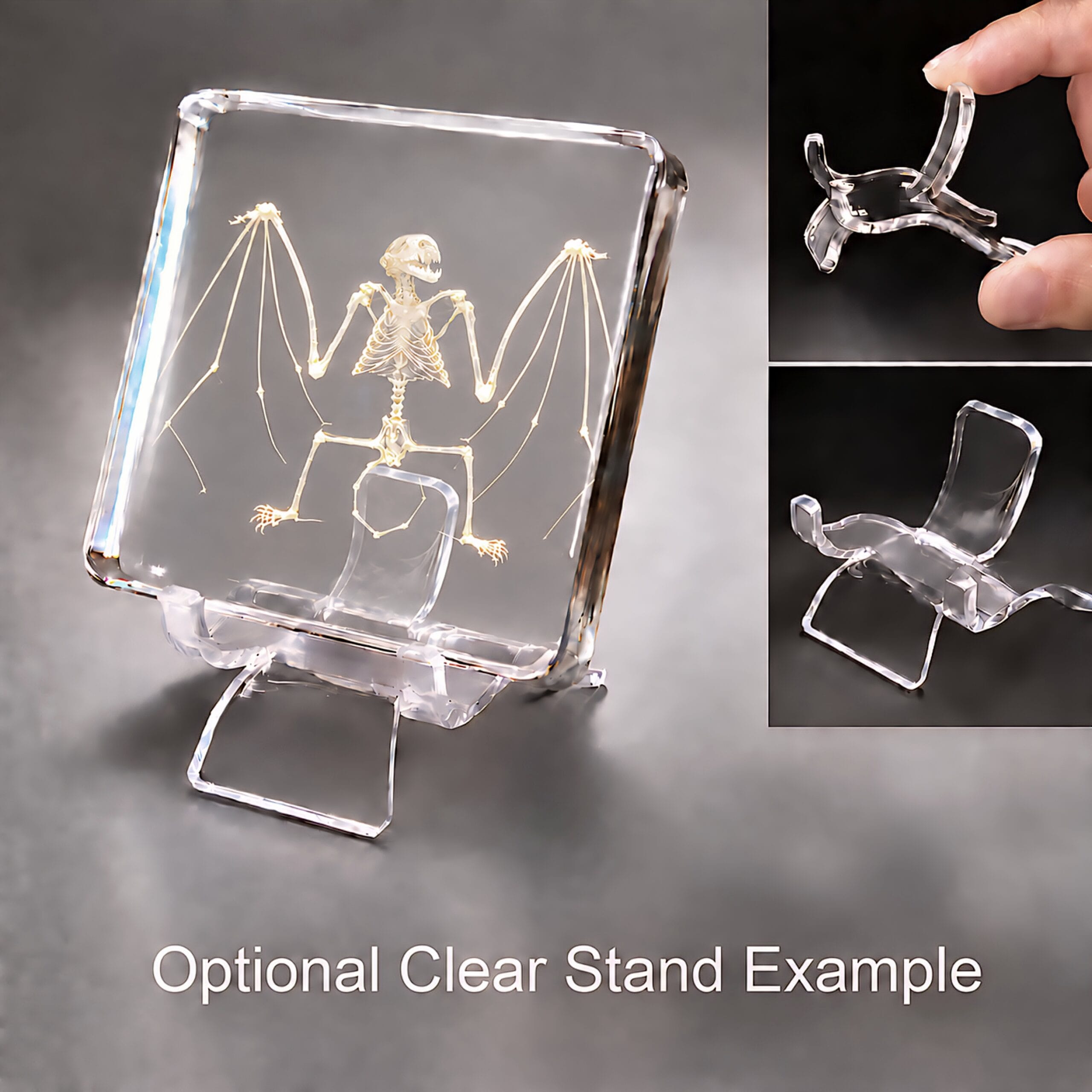 Slide 6 for Bat Skeleton in Resin, Small Bat in Lucite, Oddities, Curiosities
