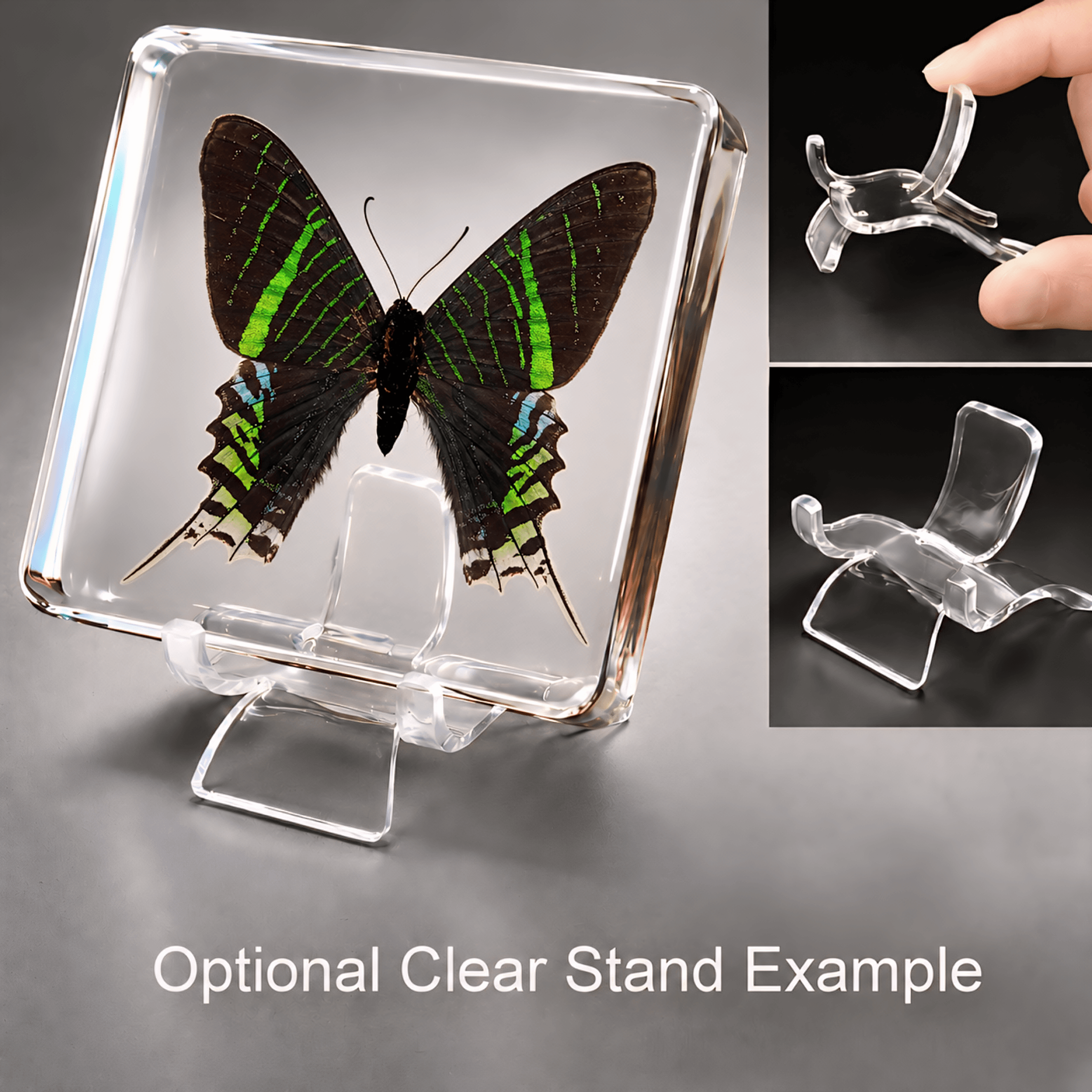 Slide 6 for Large Green-Banded Urania Moth in Resin, Urania Leilus