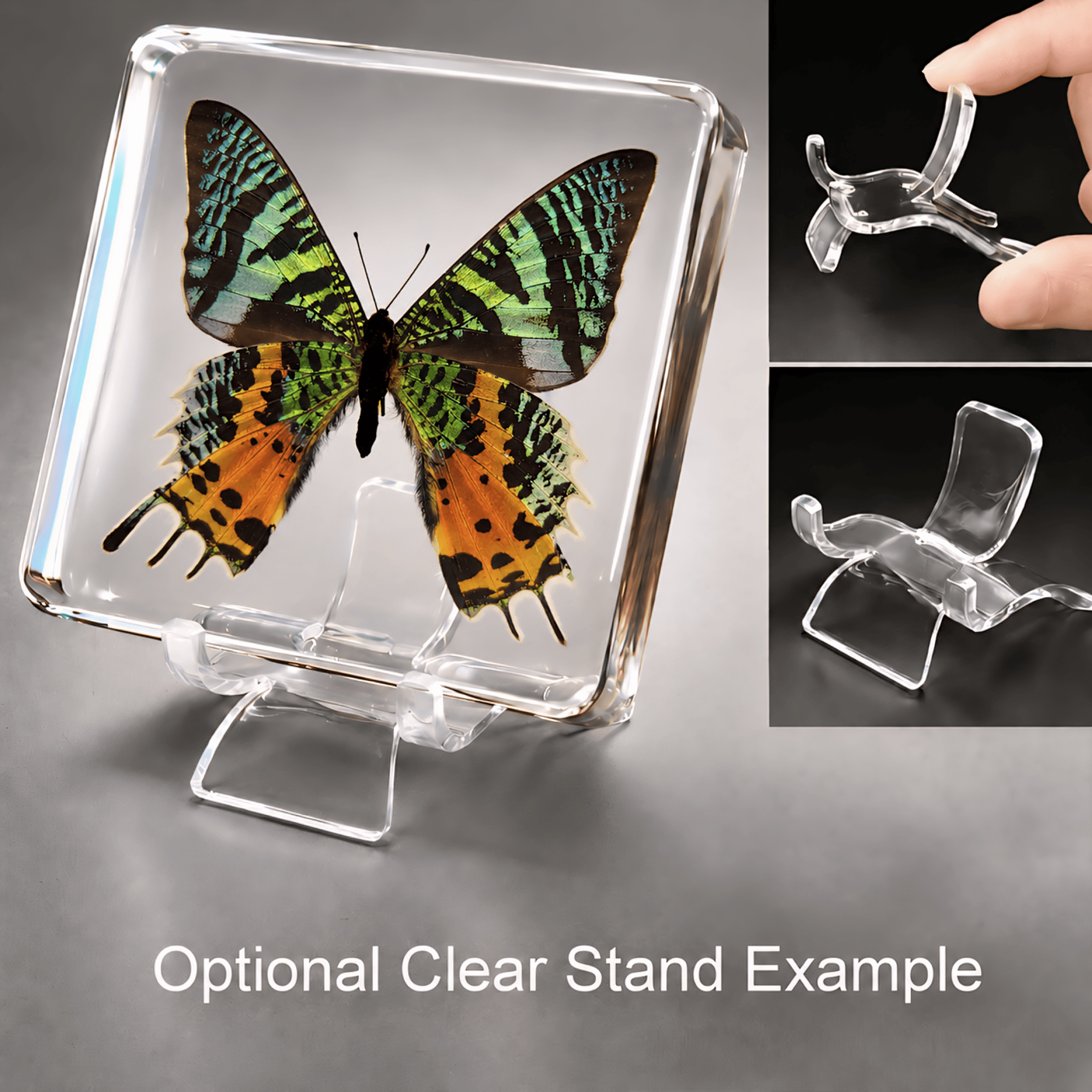 Slide 5 for Madagascan Sunset Moth in Resin, Chrysiridia rhipheus