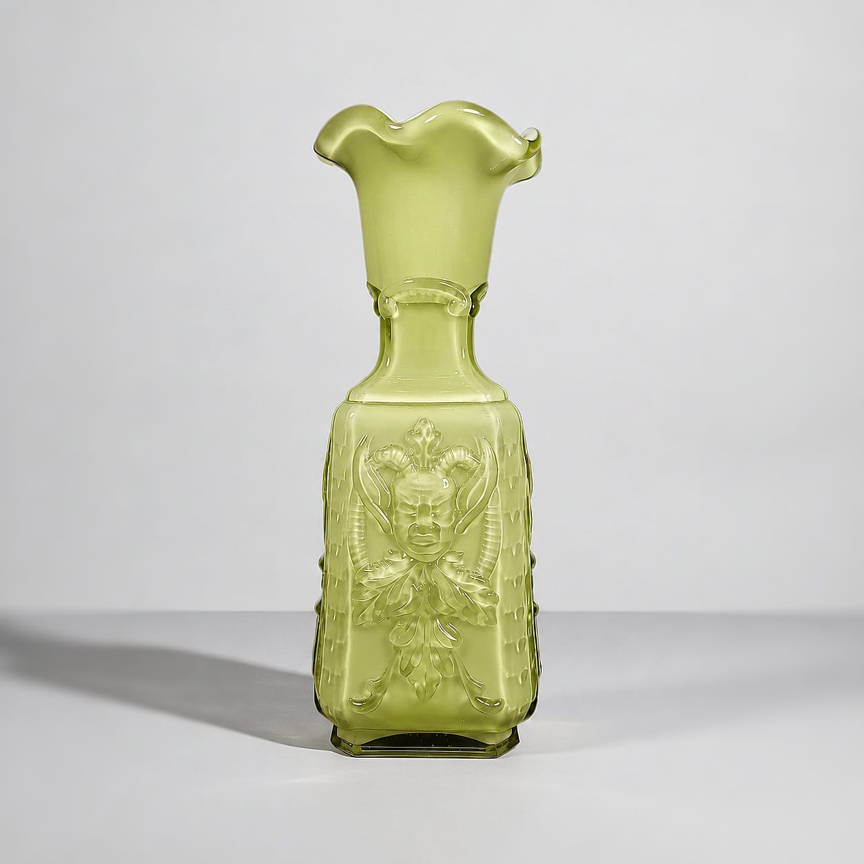 Slide 1 for Vintage Mephistopheles Demon Cased Glass Vase