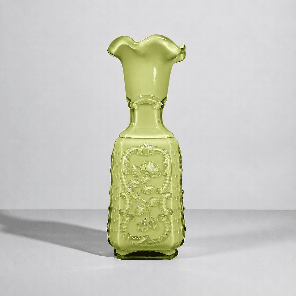 Slide 2 for Vintage Mephistopheles Demon Cased Glass Vase