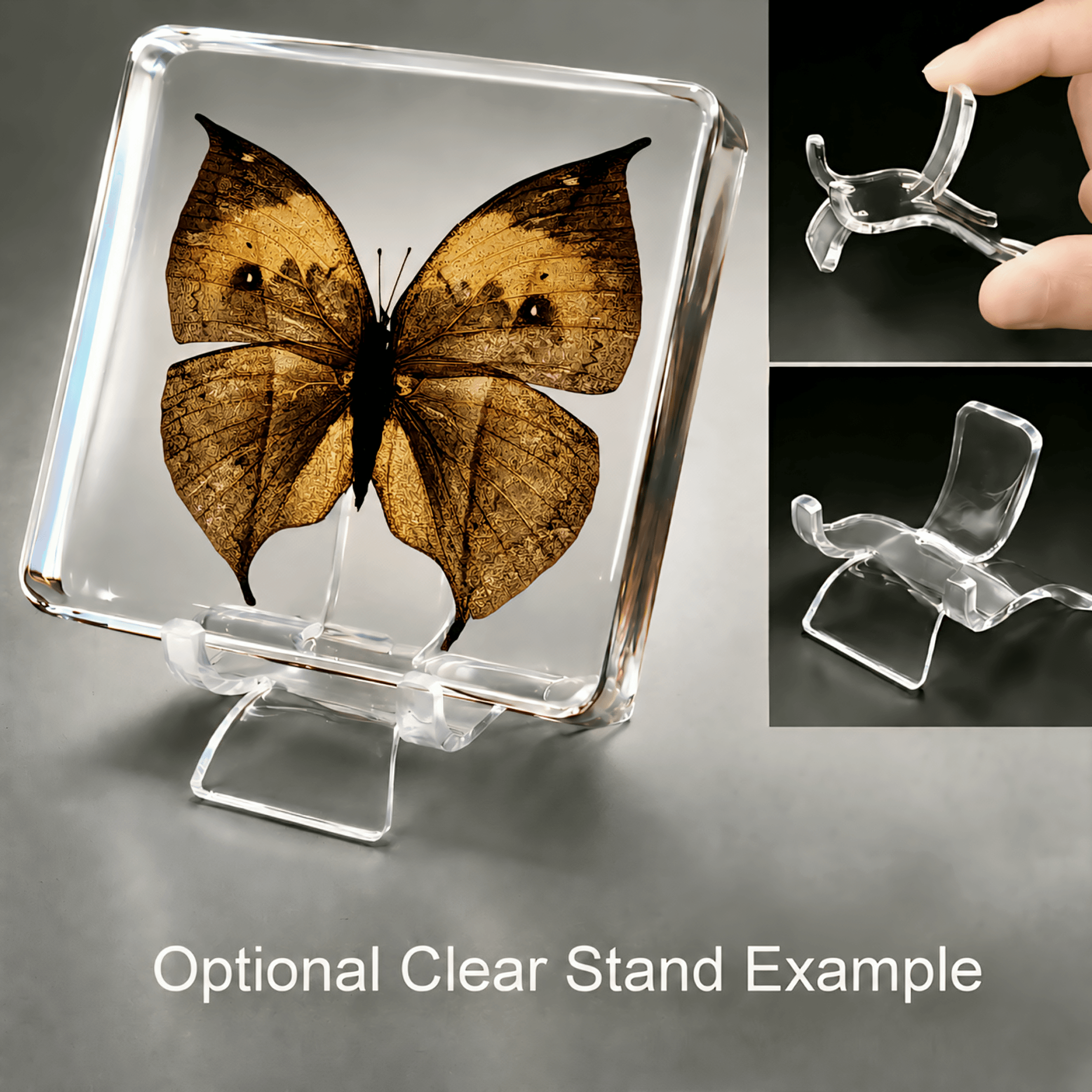 Slide 3 for Dead Leaf Butterfly in Resin, Real Butterfly Display, Kallima inachus