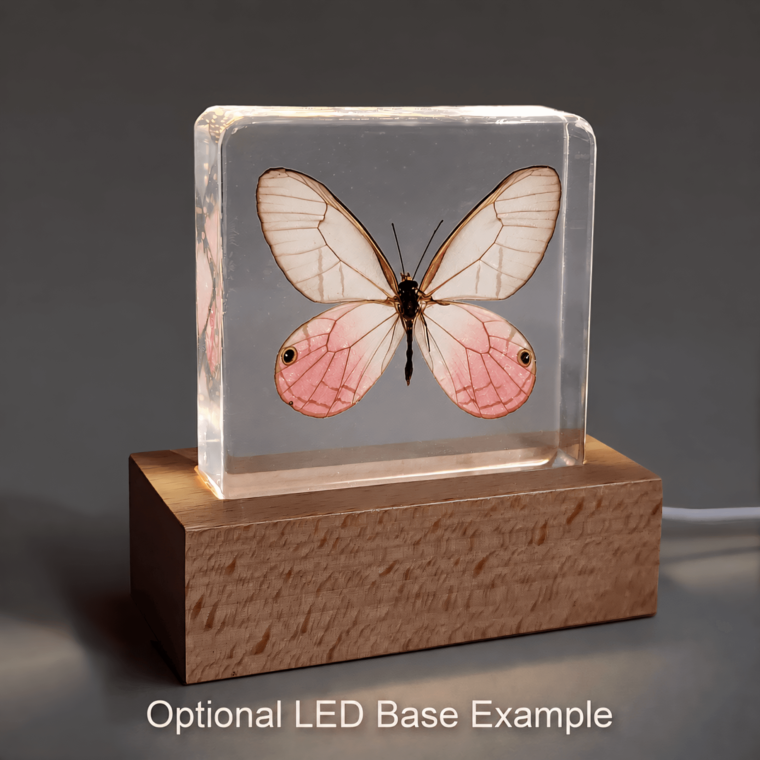 Slide 3 for Rare Blushing Phantom Butterfly in Resin, Cithaerias pireta