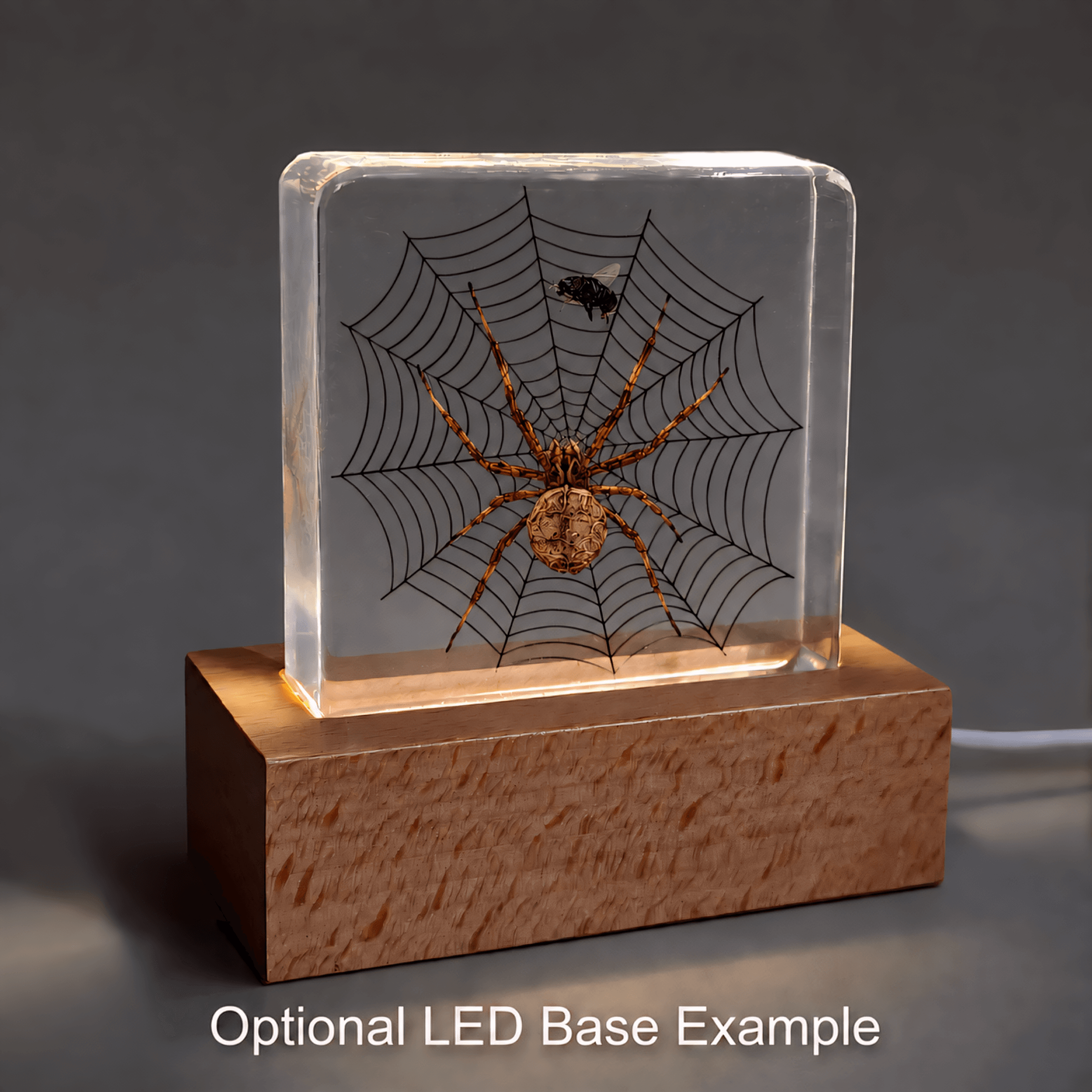 Real Preserved Spider and Fly, Spider Web, Oddities For Sale, Insects in Resin
