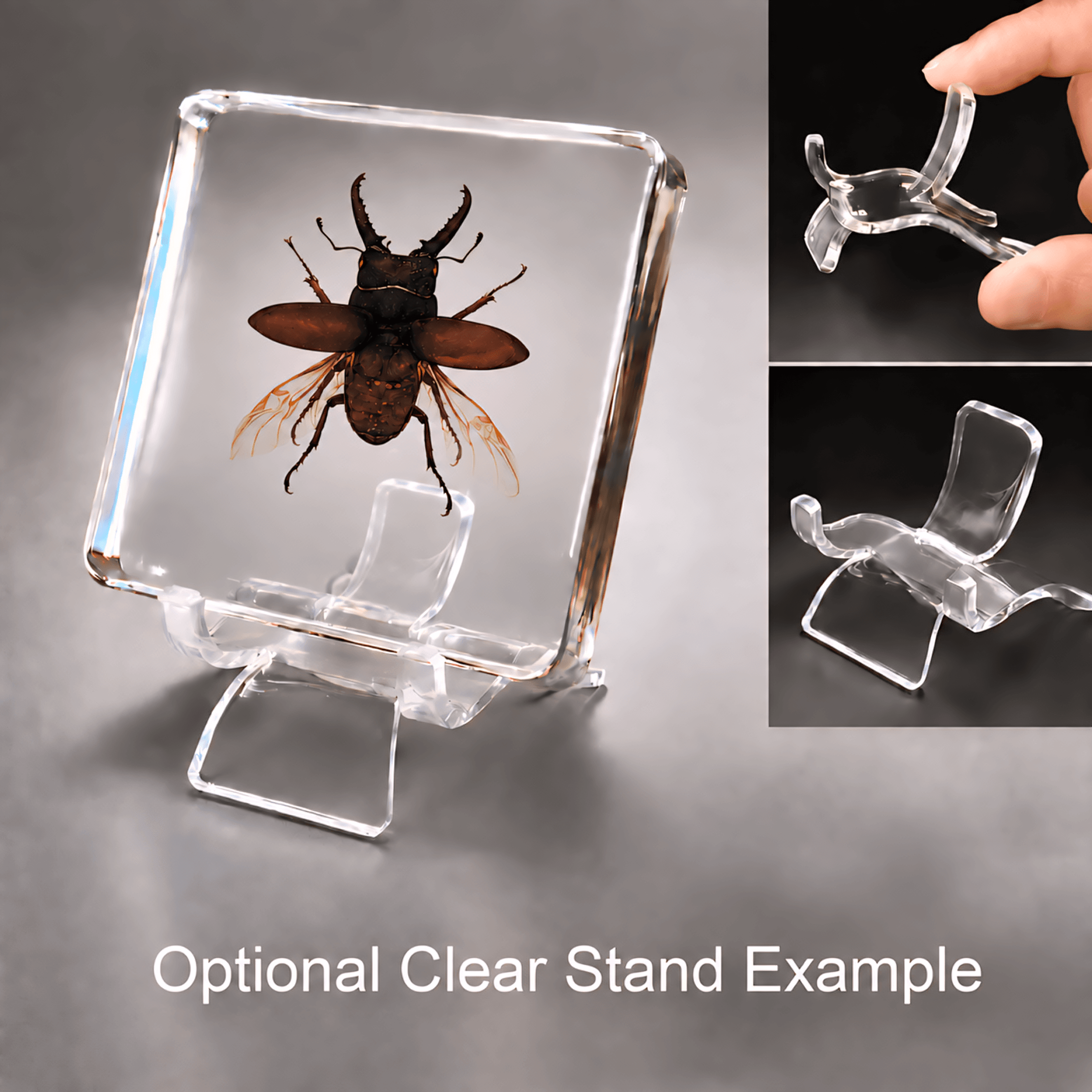 Slide 5 for Stag Beetle in Resin, Wings Open, Prosopocoilus forficula austerus
