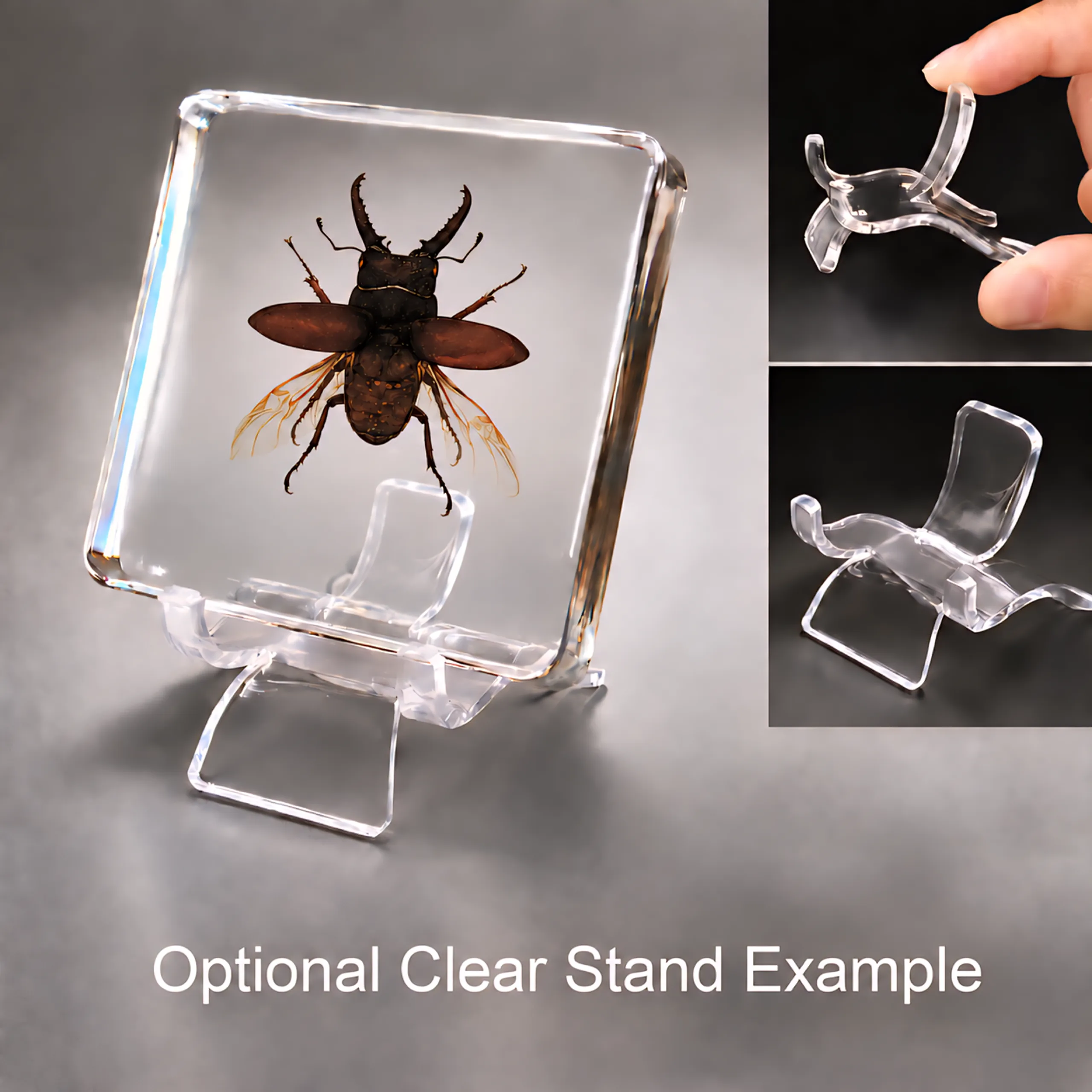 Slide 5 for Stag Beetle in Resin, Wings Open, Prosopocoilus forficula austerus