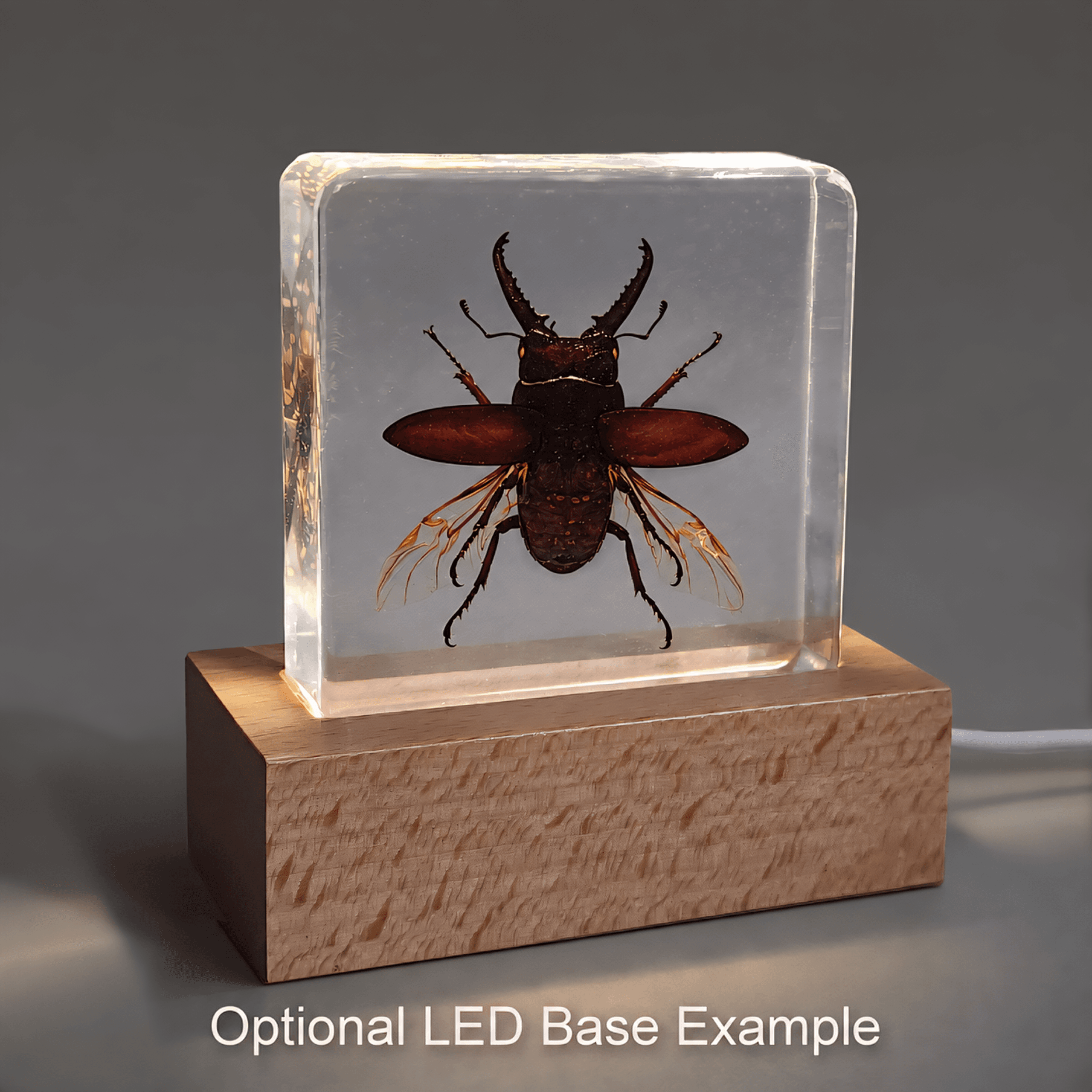 Slide 6 for Stag Beetle in Resin, Wings Open, Prosopocoilus forficula austerus