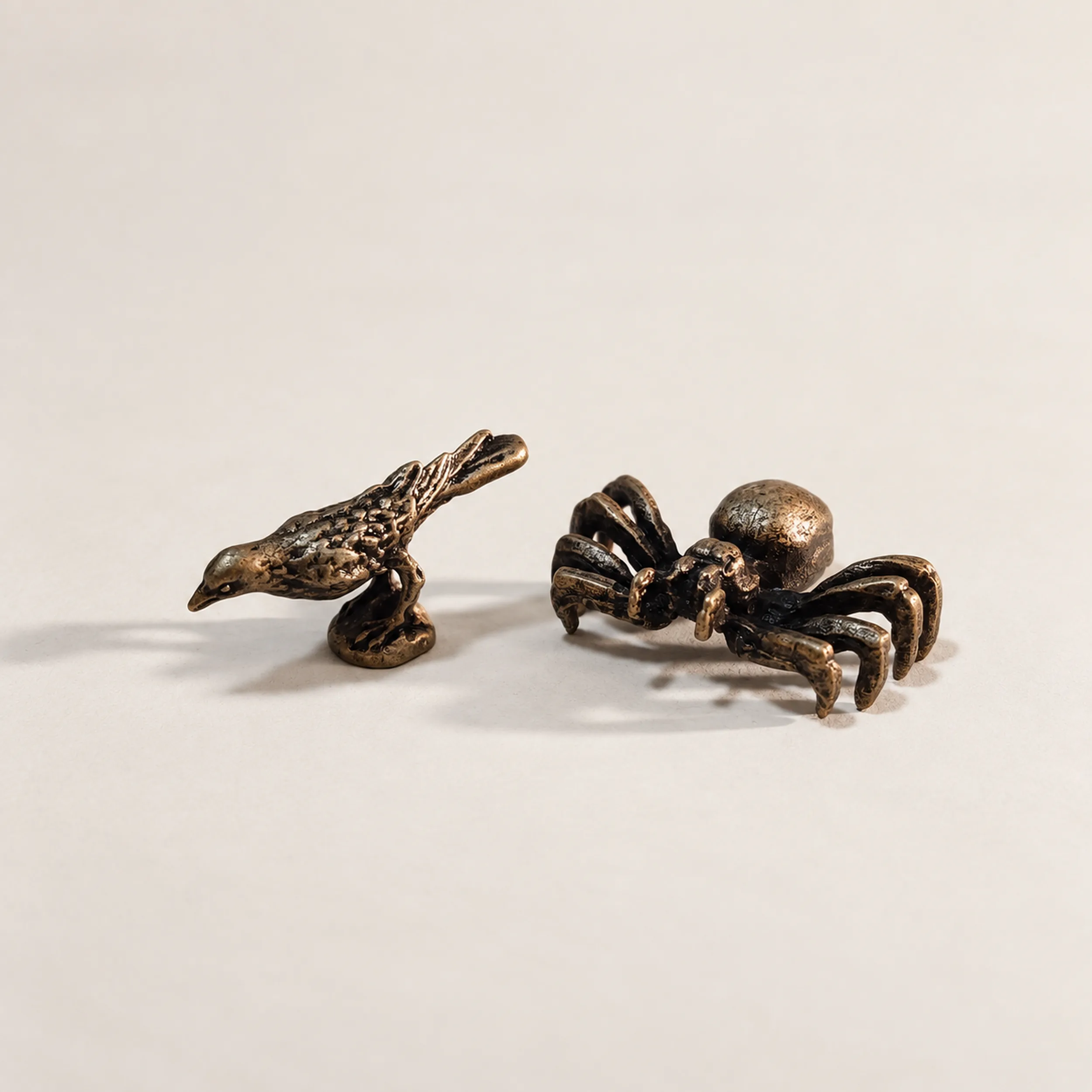 Slide 7 for Tiny Bronze Figurines, Set of 8 Spooky Miniature Figures