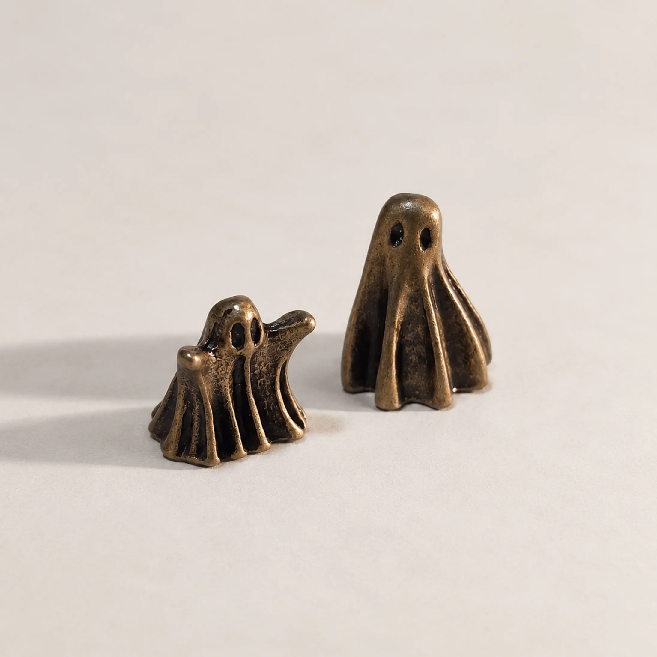 Slide 5 for Tiny Bronze Figurines, Set of 8 Spooky Miniature Figures